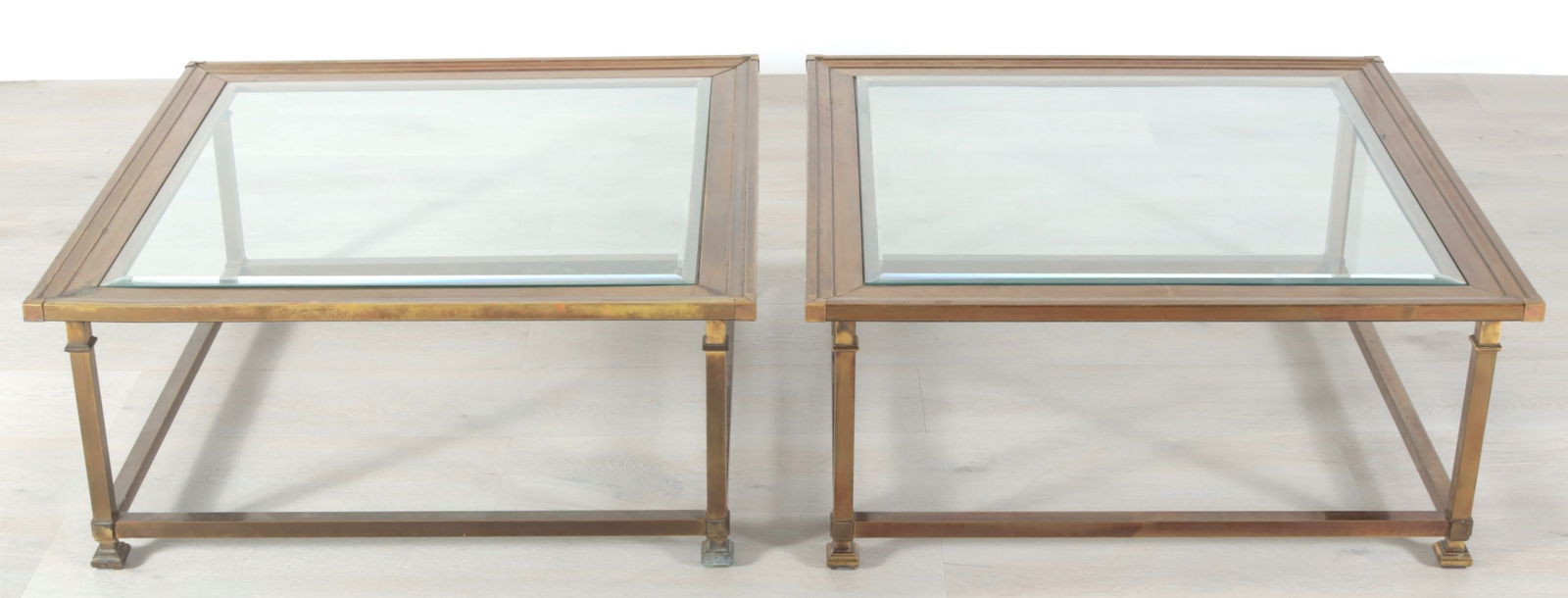 Pair Classical Style Brass Coffee Tables - 2