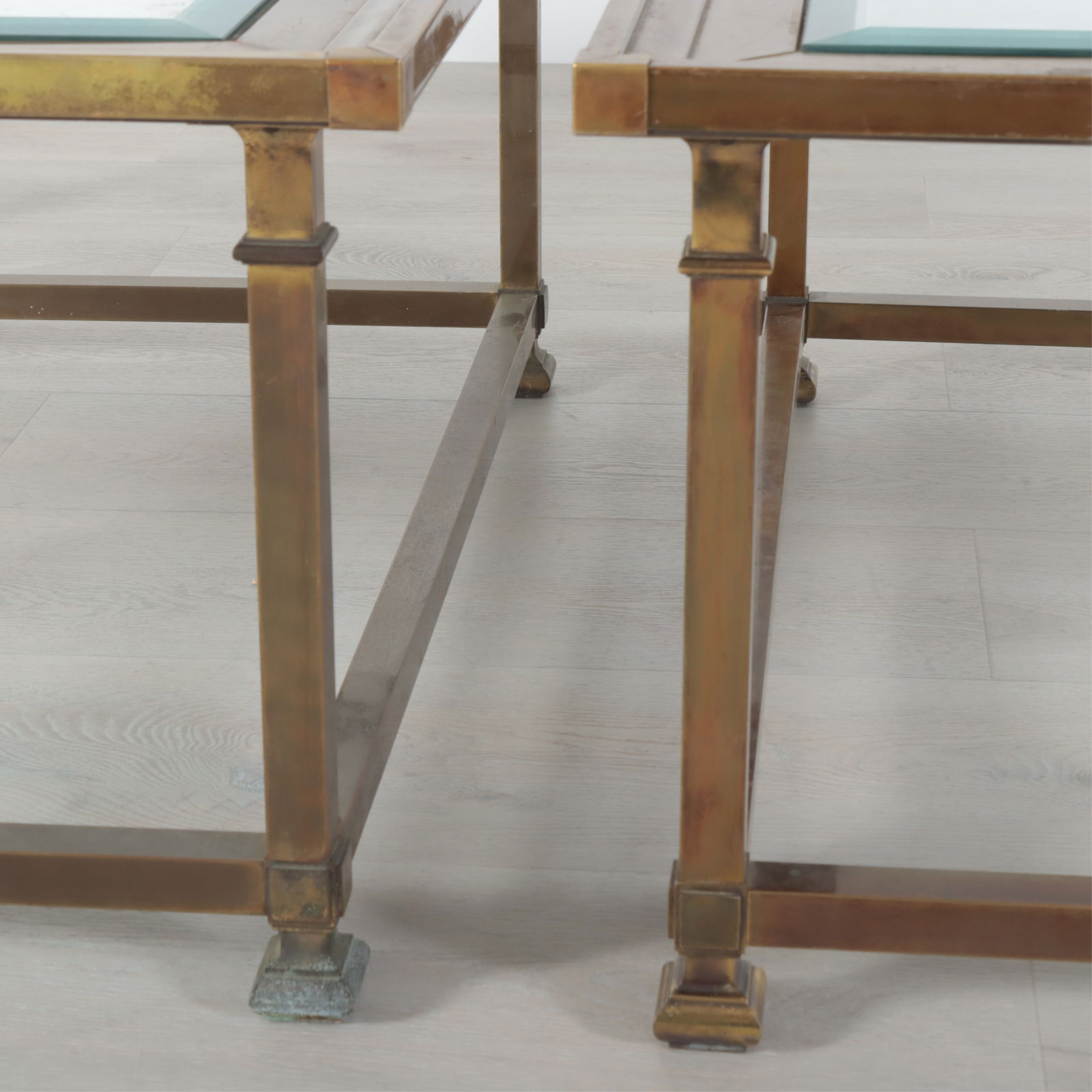 Pair Classical Style Brass Coffee Tables - 3