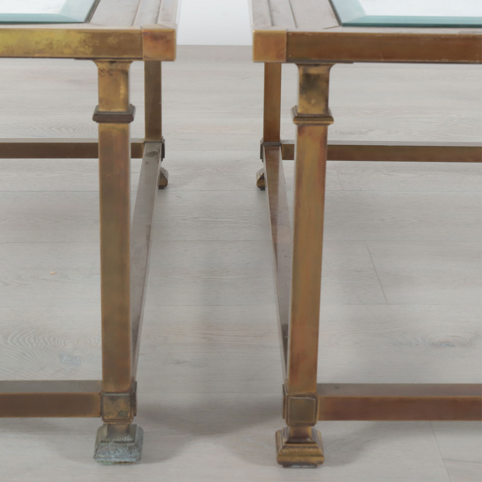 Pair Classical Style Brass Coffee Tables - 4