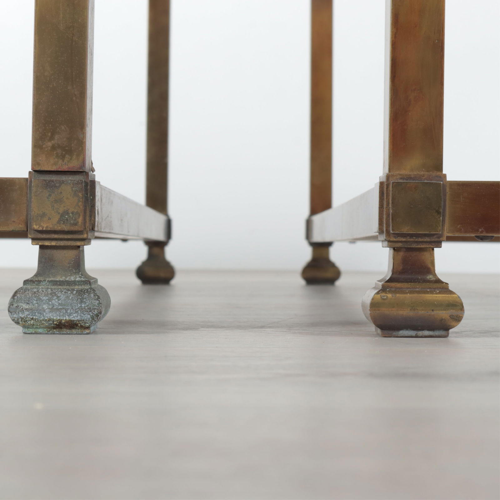 Pair Classical Style Brass Coffee Tables - 5