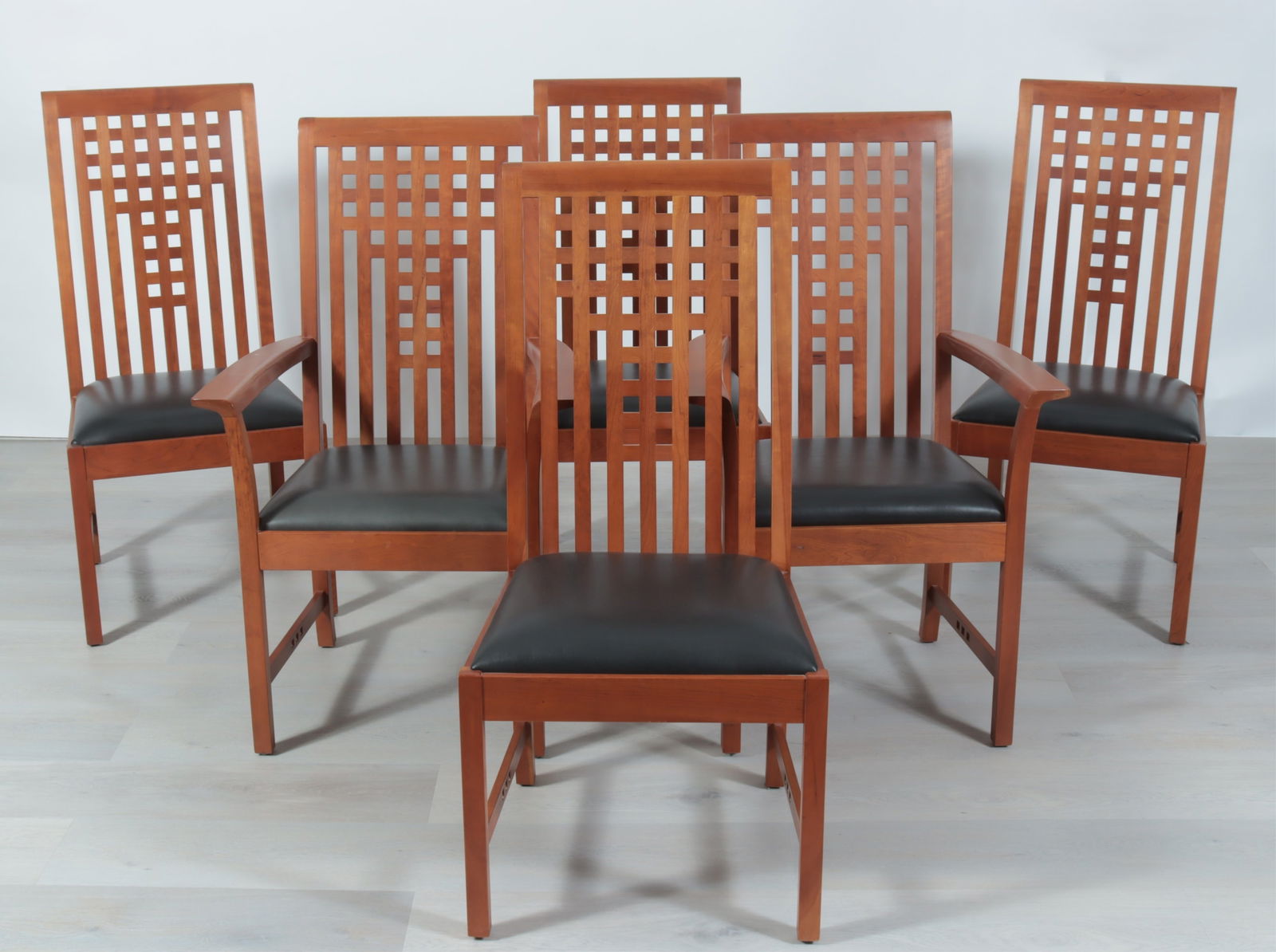 6 Stickley Arts Crafts Lattice Dining Chairs (1 of 9)