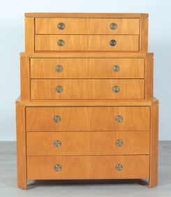 Baker Art Deco Mahogany Waterfall Dresser