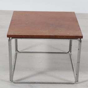 Bauhaus Style Cherry and Chrome End Table