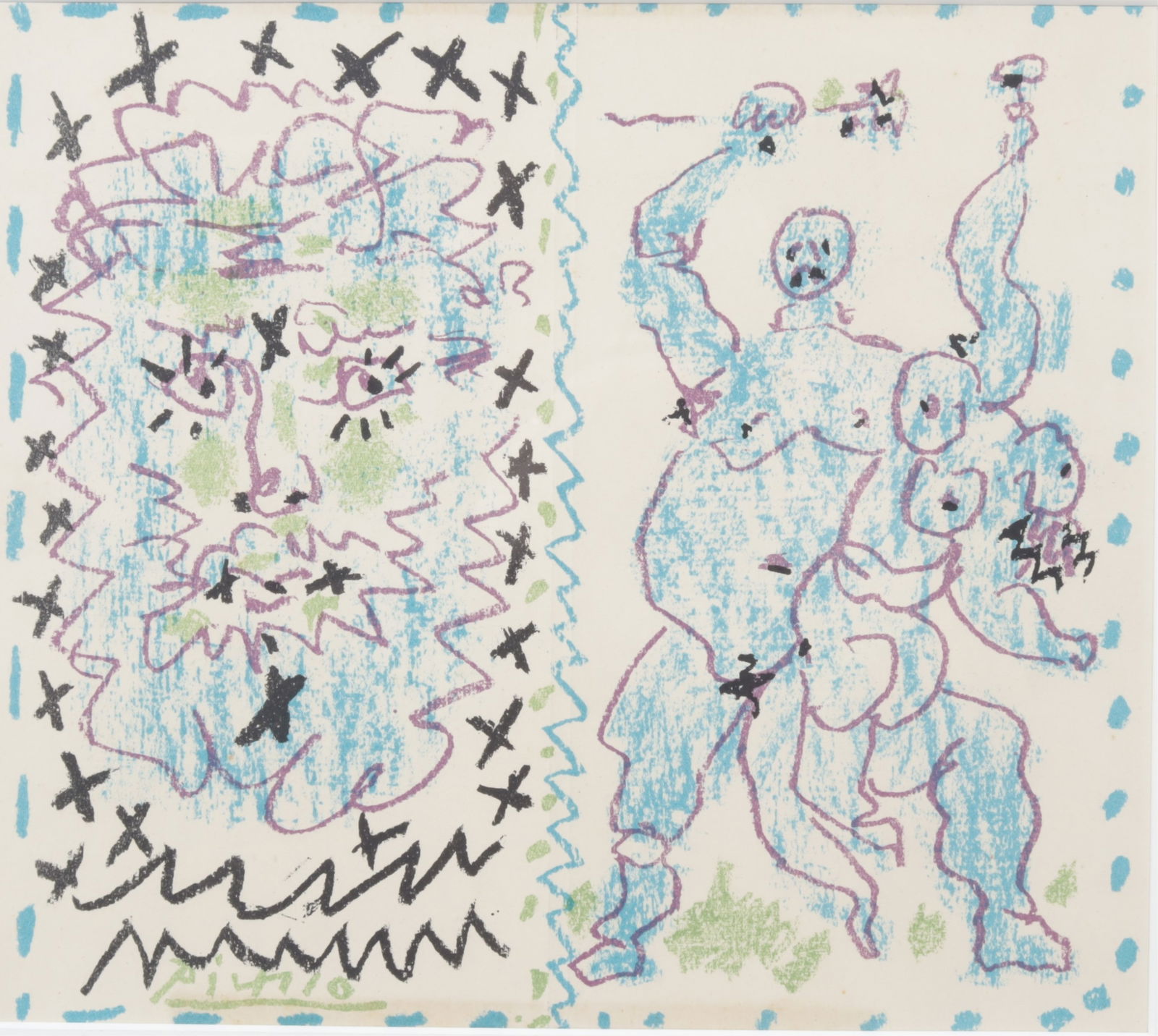 After Pablo Picasso - Dessins d'un Demi-Siecle: After Pablo Picasso (Spanish, 1881-1973) Dessins d'un Demi-Siecle, lithograph, signed in printing, circa 1960. Dimensions: 8.25" H x 9.5" W, Framed 15.25" H x 16.25" W 