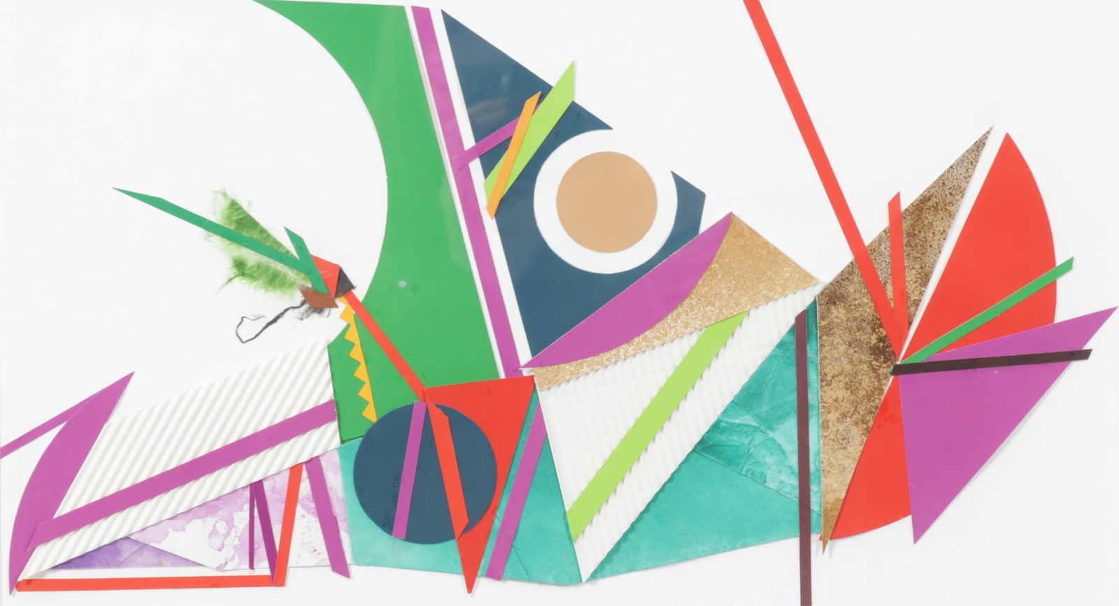 Abe Ajay - Abstract, Paper Collage: Abe Ajay (American, 1919-1998) Abstract mixed media paper collage, impressed signature lower right, signed verso. Provenance: Palmer Museum of Art, Collection of Betty Ajay. Dimensions: Sight 8" H x