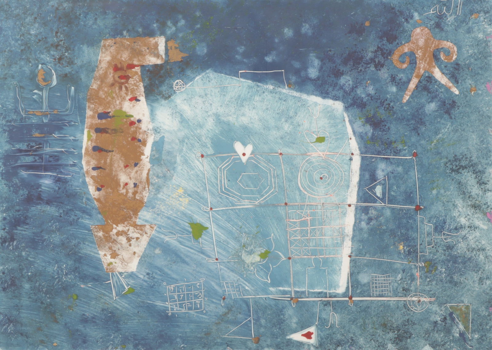 Karen Foote - Blue Heron-June-Fire, Screenprint: Karen Foote (American, 20th C) Blue Heron-June-Fire, Screenprint, pencil signed, dated July 1989 and titled lower margin Dimensions: 31" H x 38.5" W 