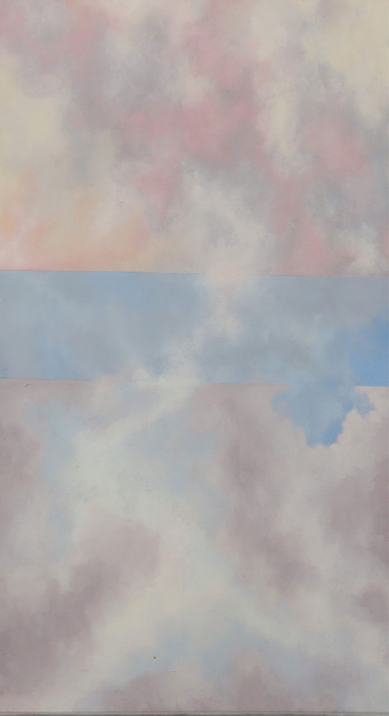 Kate Sasanoff - Clouds - A/C: Kate Sasanoff, American, 1950-2025, Clouds, acrylic on canvas, en verso signed and dated July 1972 with location noted, Bethlehem NH. Biography: American Artist Kate Sasanoff works are her own modern