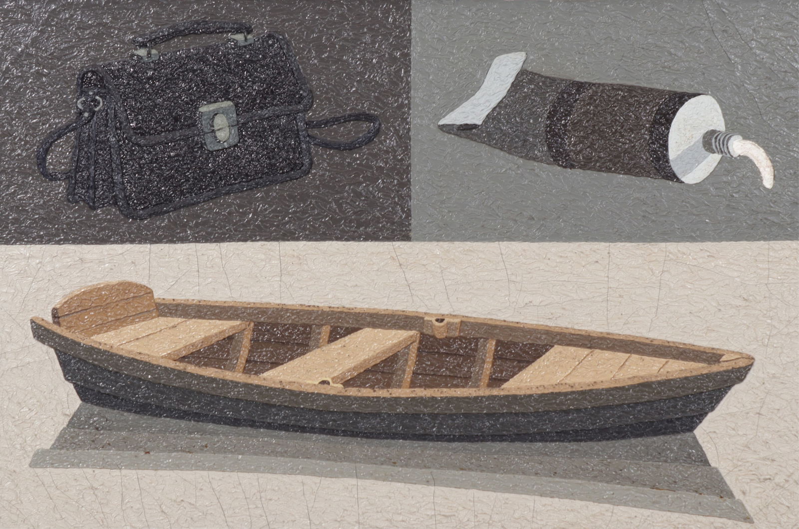 Valery Bobrov - Untitled O/C: Valery Bobrov (b. 1945) Untitled oil on canvas, signed and dated verso, 1993. Dimensions: 23.75" H x 36" W, Framed 24.5" H x 36.75" W 