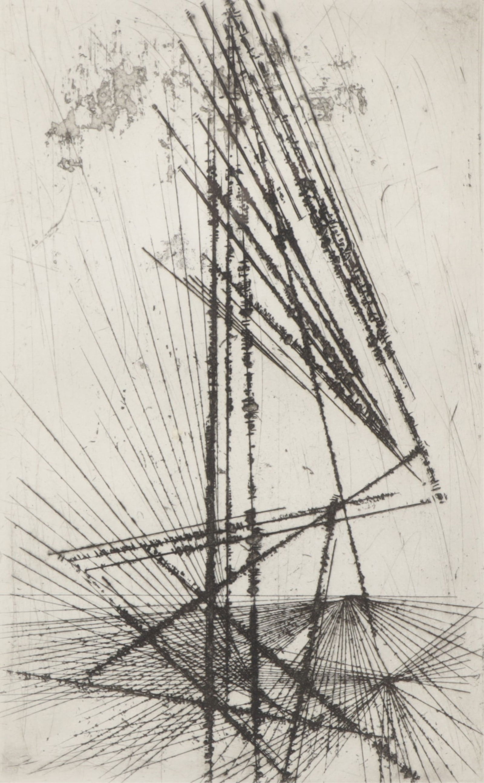 Volkmar Hasse - Brutalist Abstract, Etching: Volkmar Hasse (Berlin, 1930-2012) Brutalist Abstract, Etching, signed and numbered 57 of 120 lower margin. Dimensions: Framed 17.25" H x 12.75" W