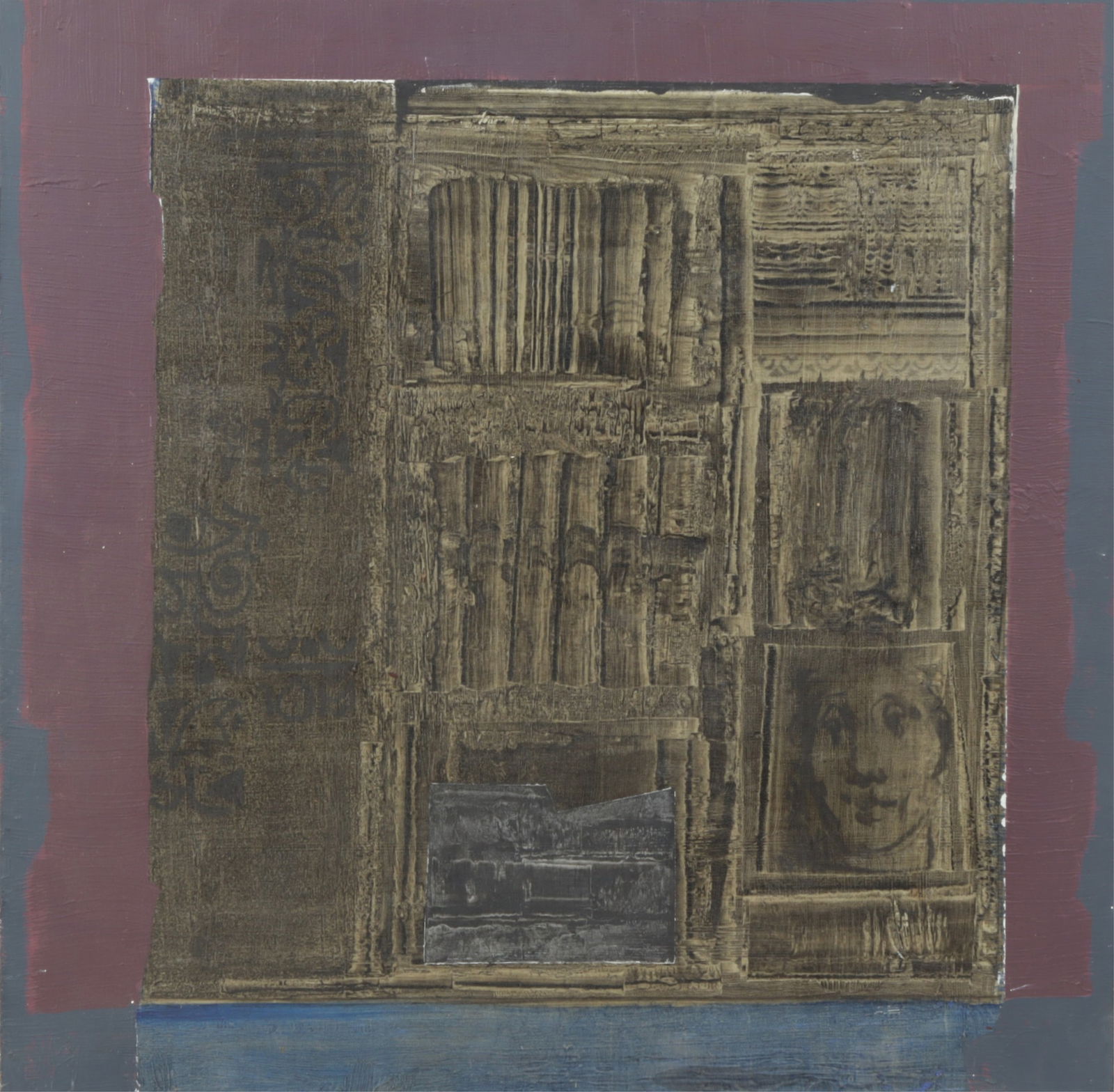 Theo Stavropoulos - Fragment to Decode, O/C: Theo Stavropoulos (Greek, 1930-2007) Fragment to Decode, Oil on Canvas, signed Theo 64 verso Dimensions: 28" H x 28" W 