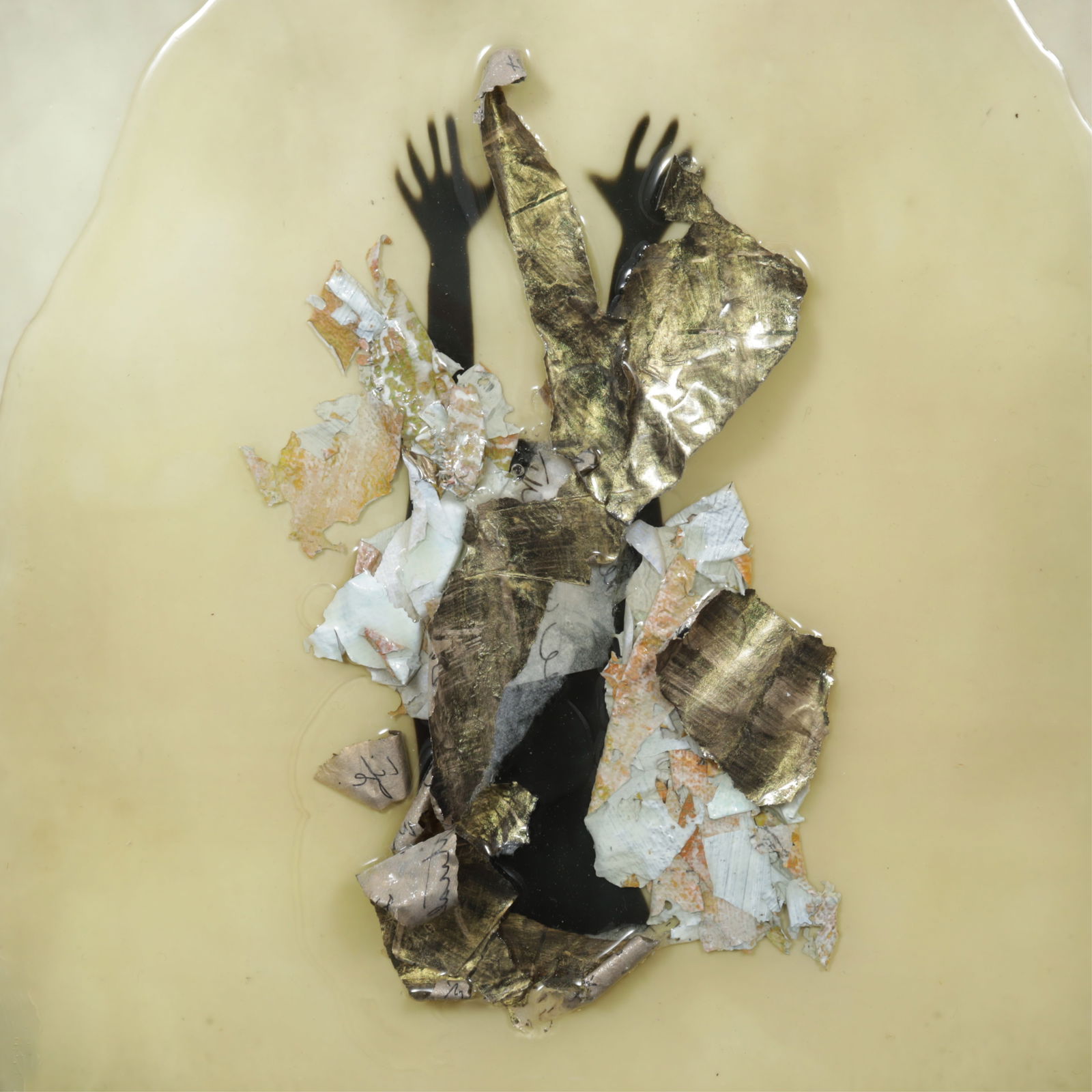 Lynda Fay Braun - Untitled, MM: Lynda Fay Braun (American, b 1943) Untitled, mixed media on board, pencil signed verso and dated 2019. Dimensions: 12" square 