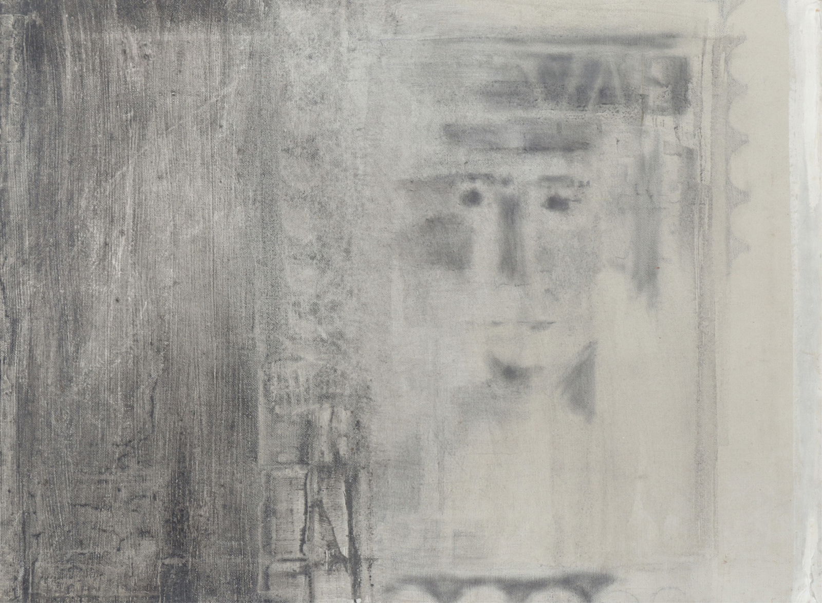 Theo Stavropoulos - Abstract Portrait, O/C: Theo Stavropoulos (Greek, 1930-2007) Abstract Portrait, oil on canvas, unsigned. Dimensions: 18" H x 24" W 