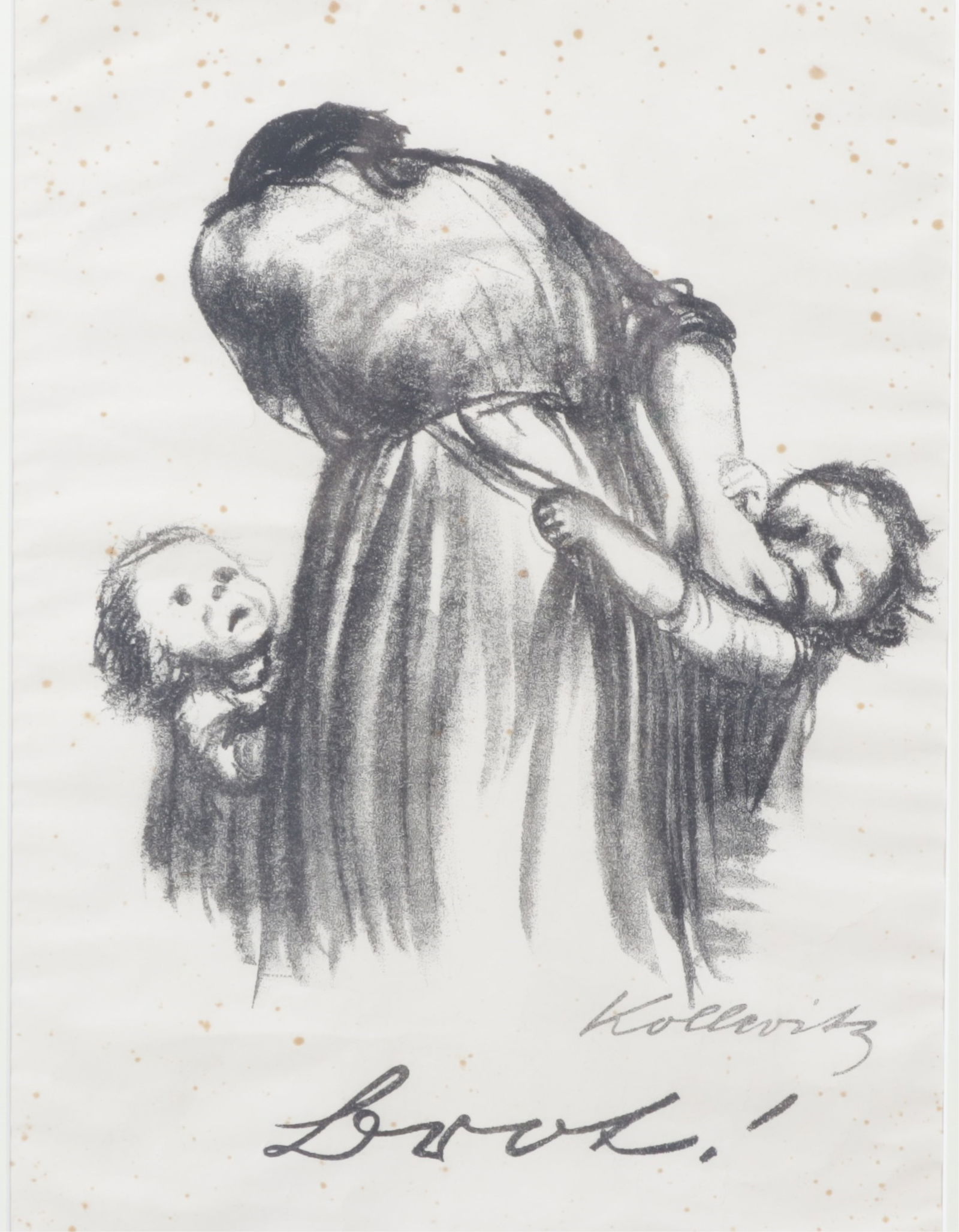 Kathe Kollwitz - Brot! (Bread) Lithograph: Kathe Kollwitz (German, 1867-1945) Brot! (Bread) From the portfolio Hanger, 1924, lithograph, signed in print. Dimensions: Sight 17.75" H x 12" W, Framed 24.7" H x x18.25" W