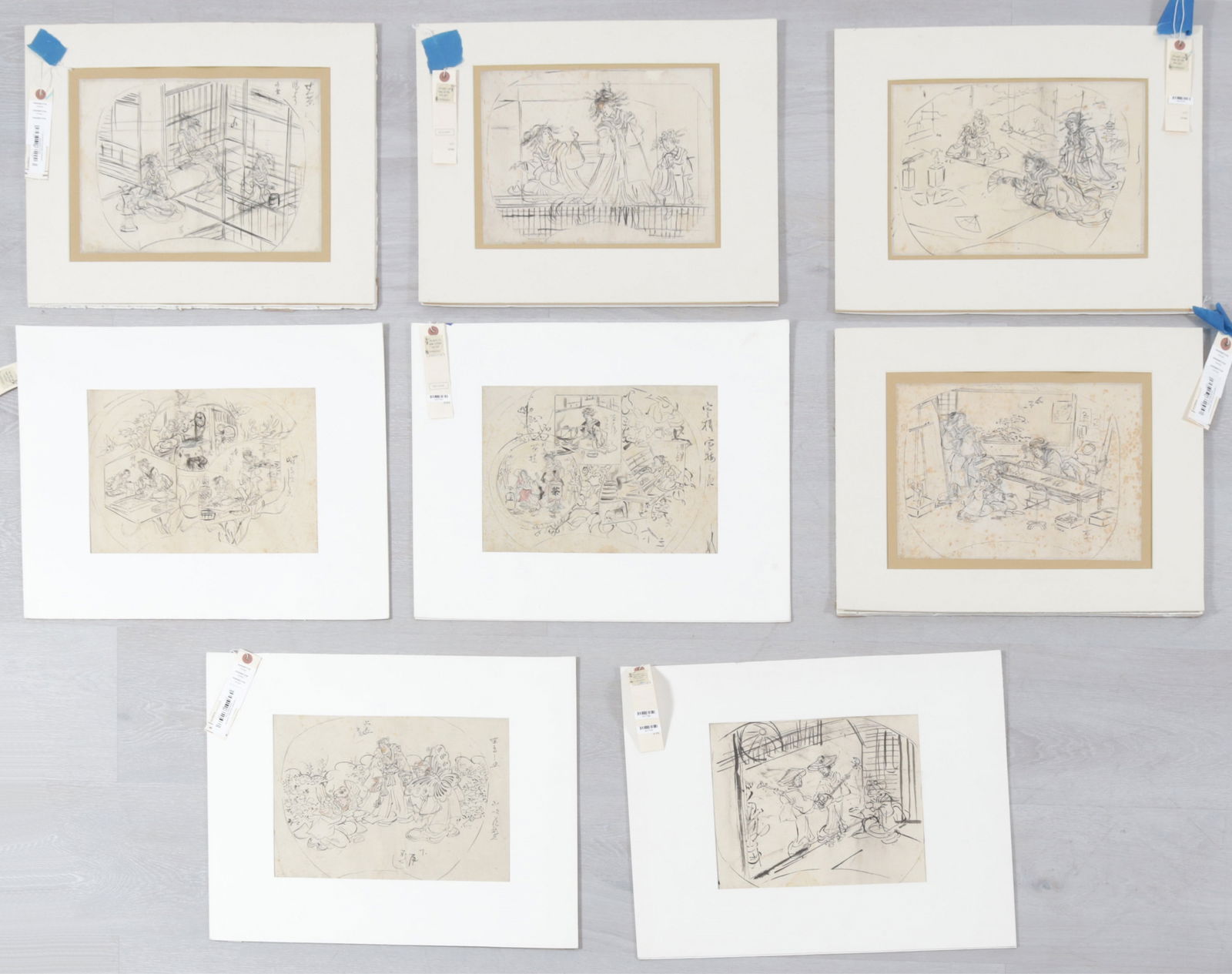 Aftr. Utagawa Kuniyoshi - Courtesans, ink on paper (1 of 18)