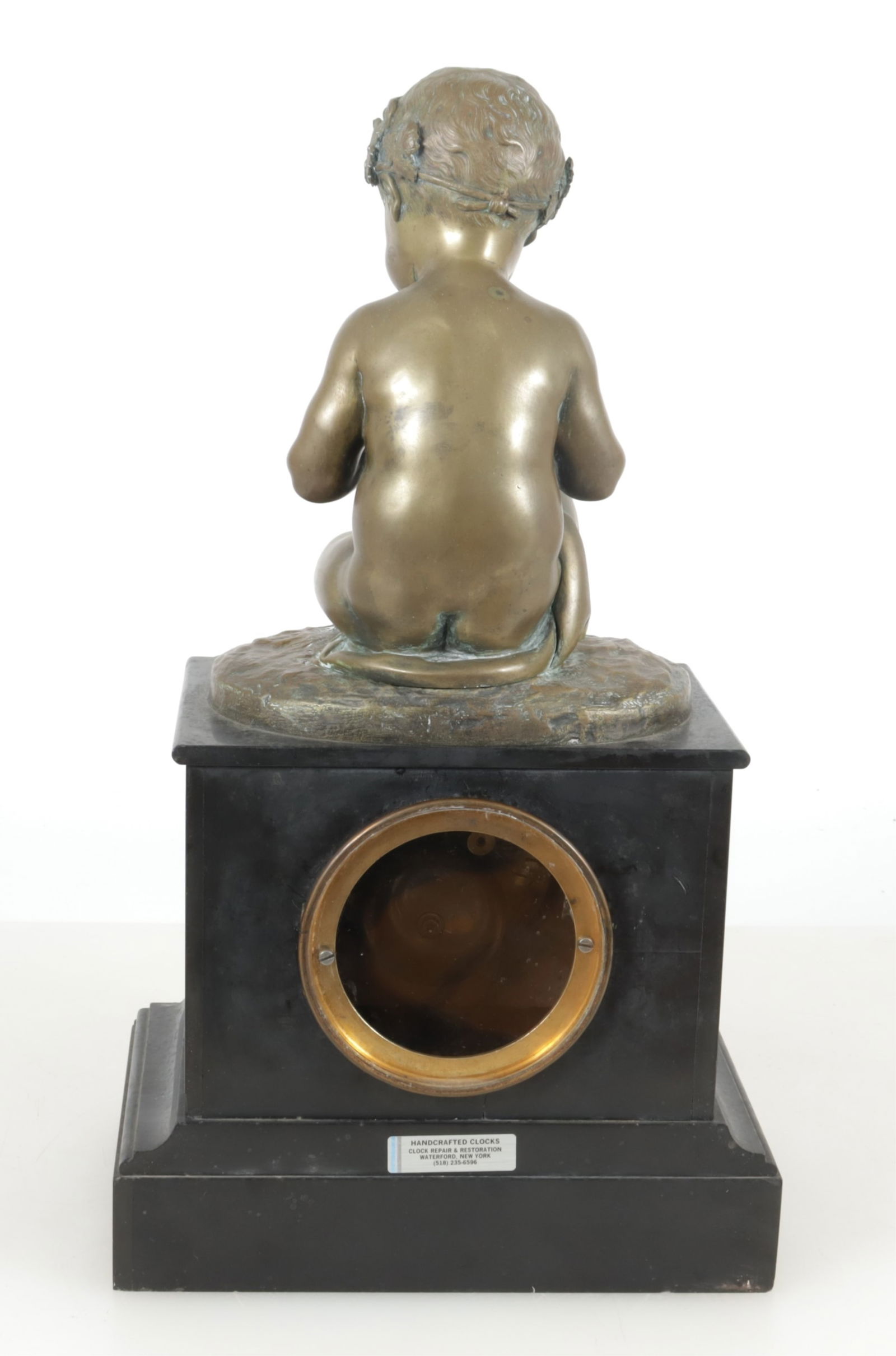 Continental Figural Bronze & Slate Clock, 19th C - 4
