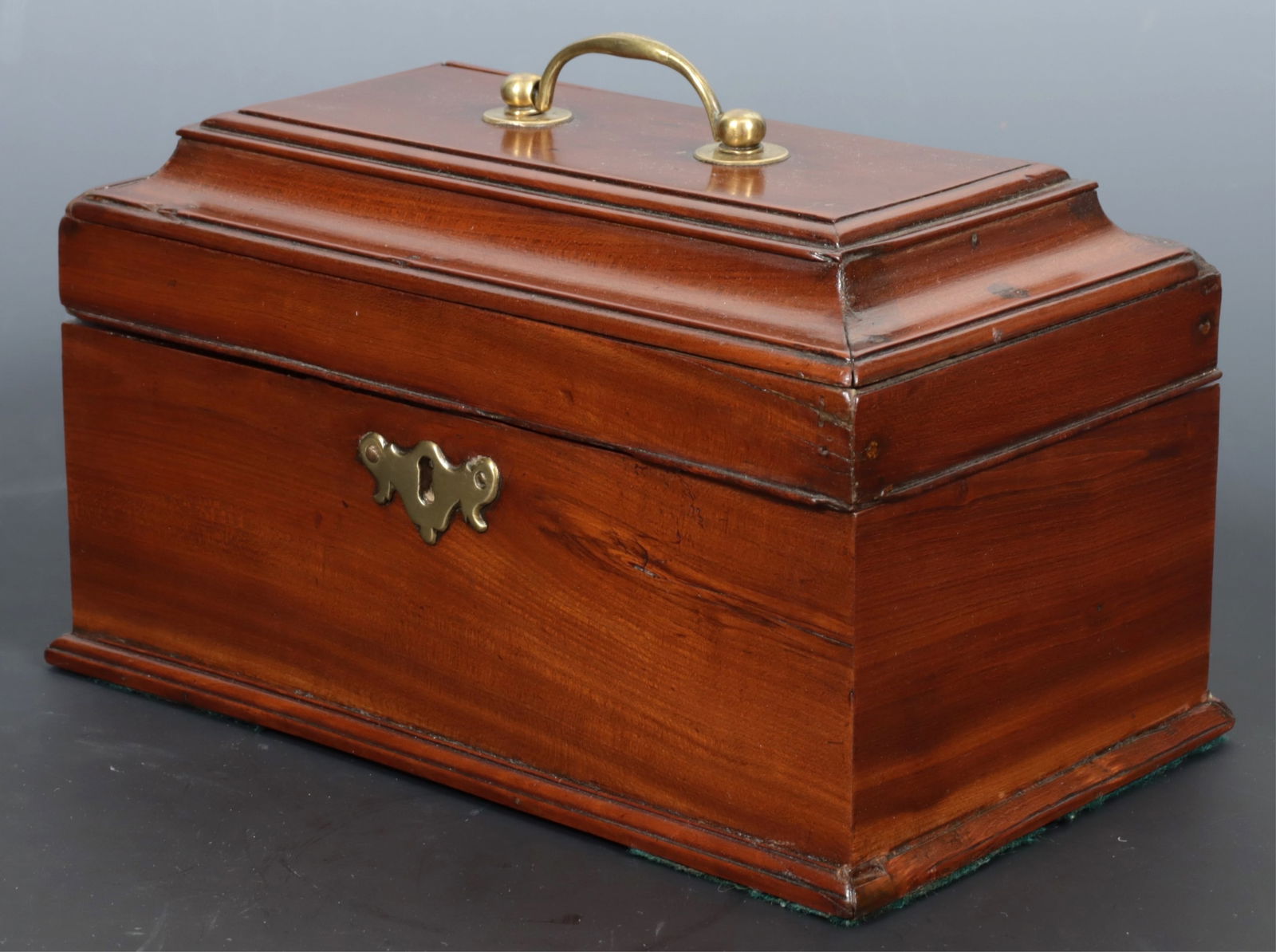 George III Mahogany Document Box: George III Mahogany Document Box, originally a tea caddy Dimensions: 5.75" H x 9.5" W x 5.75" D 