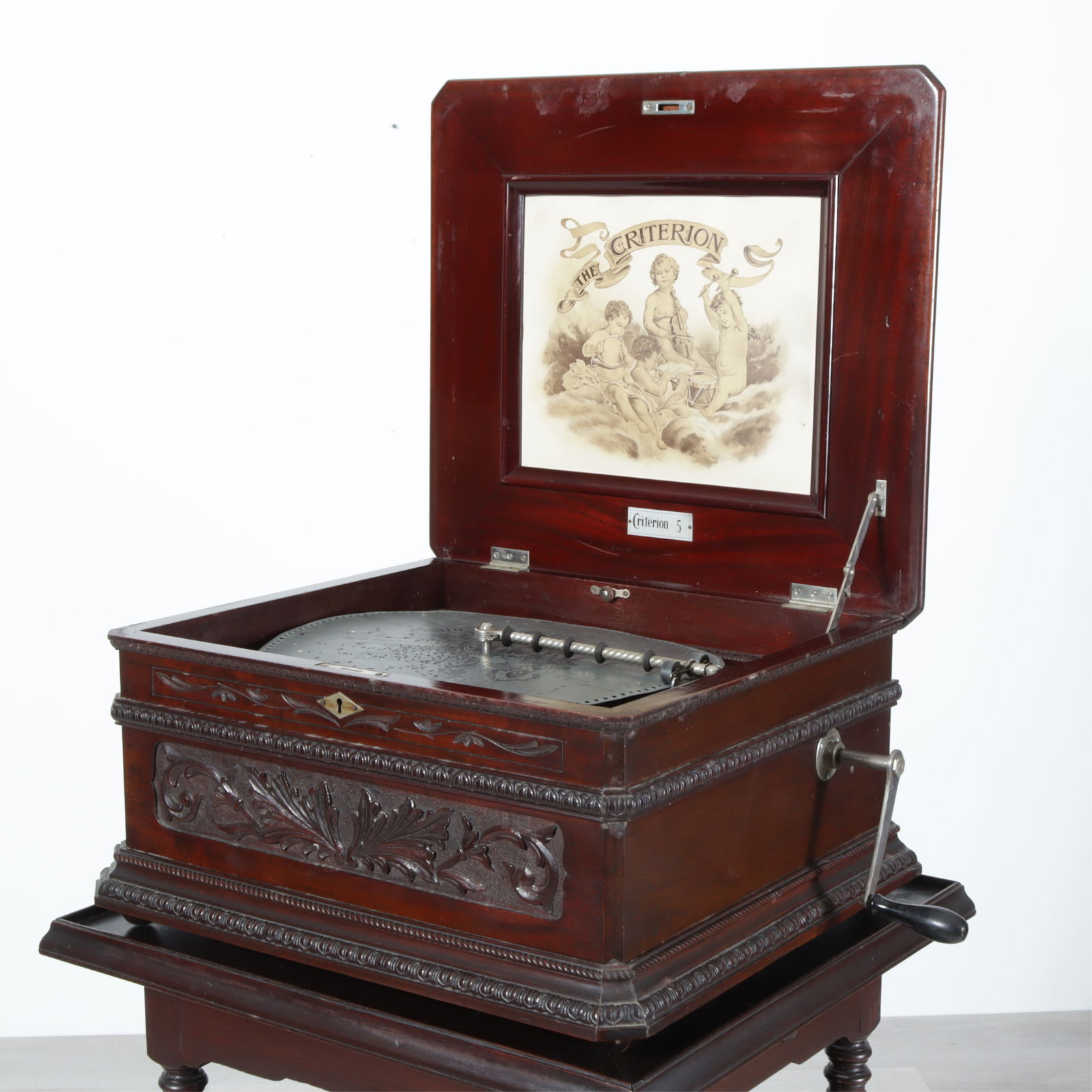 FG Otto, Criterion Mahogany Music Box, Model 5 (1 of 10)