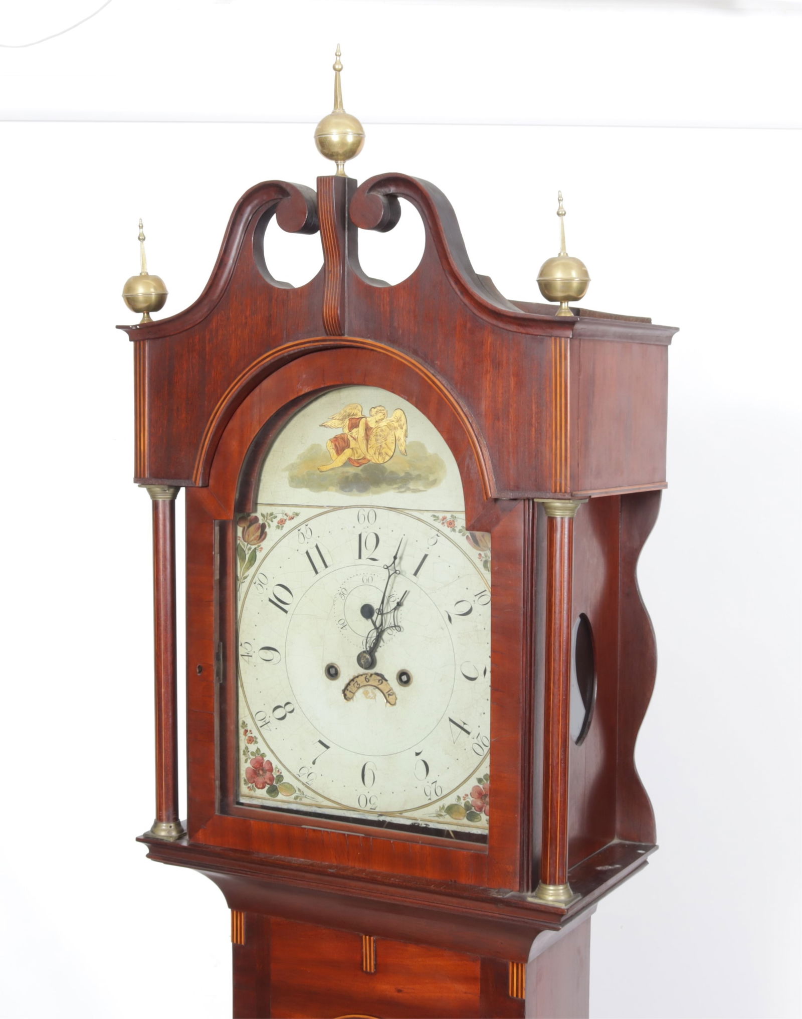 George III Inlaid Mahogany Tall Case Clock, 19th C (1 of 10)