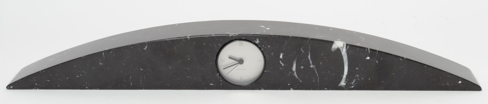 Poitr Sierakowski for Koch and Lowy Mantle Clock: Black mark mantle clock designed by Piotr Sierakowski for Koch & Lowy?s Monticello Clock Collection. Dimensions: 21.25" W 