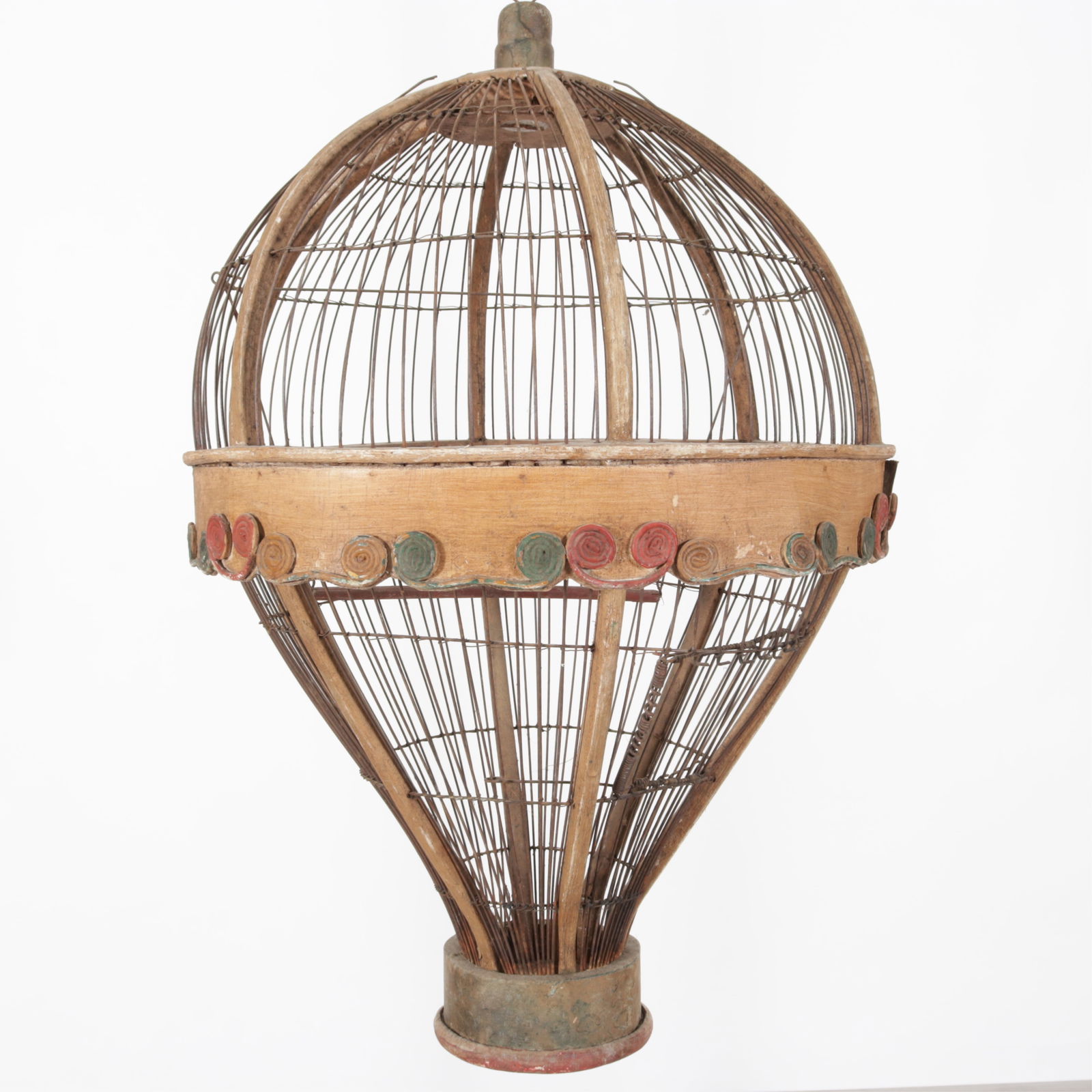 Vintage Montgolfier Balloon Hanging Birdcage: Vintage Montgolfier Balloon Hanging Birdcage Dimensions: 29" H x 17" Dia.