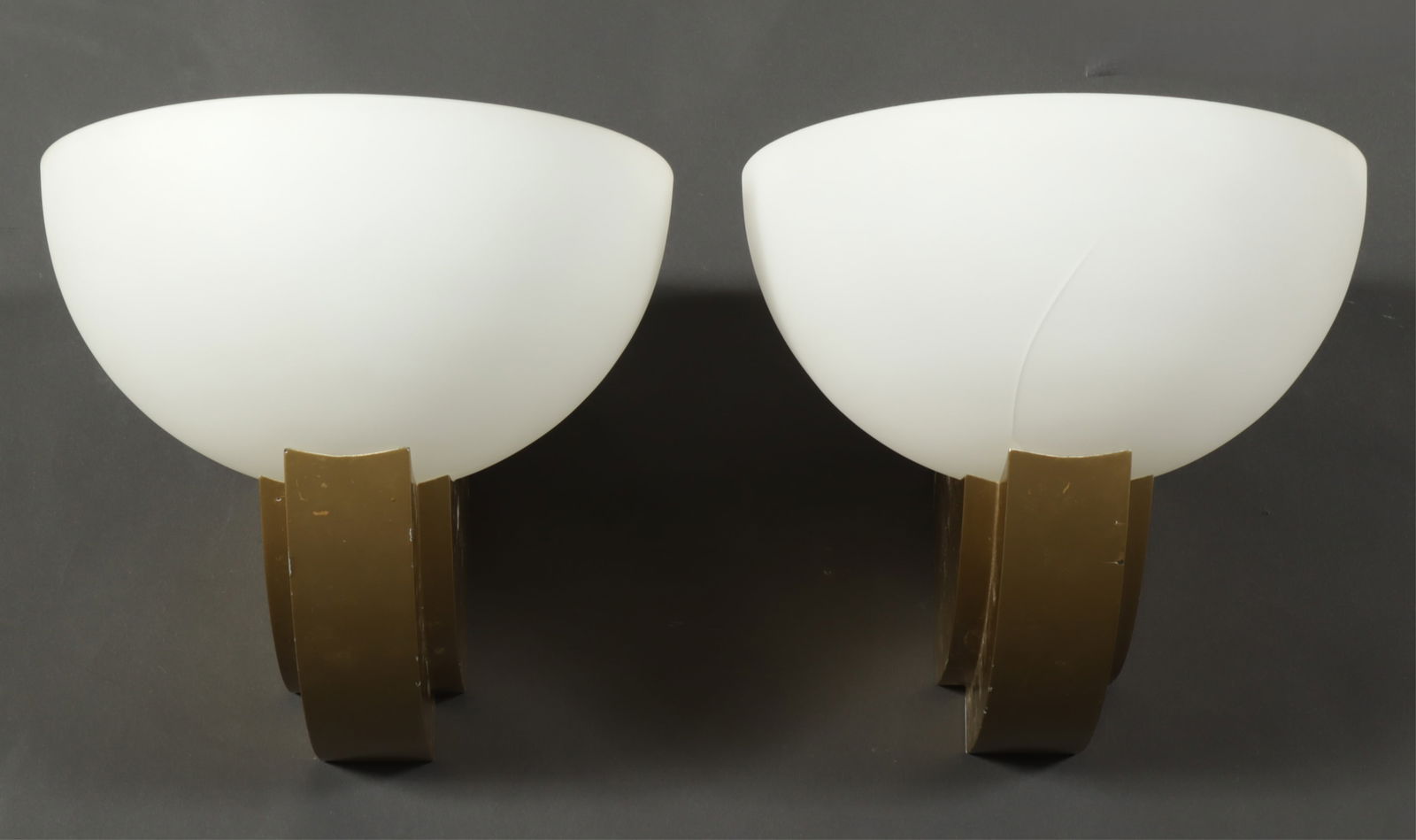 Pair of French Gilt Bronze and Glass Wall Sconces (1 of 5)