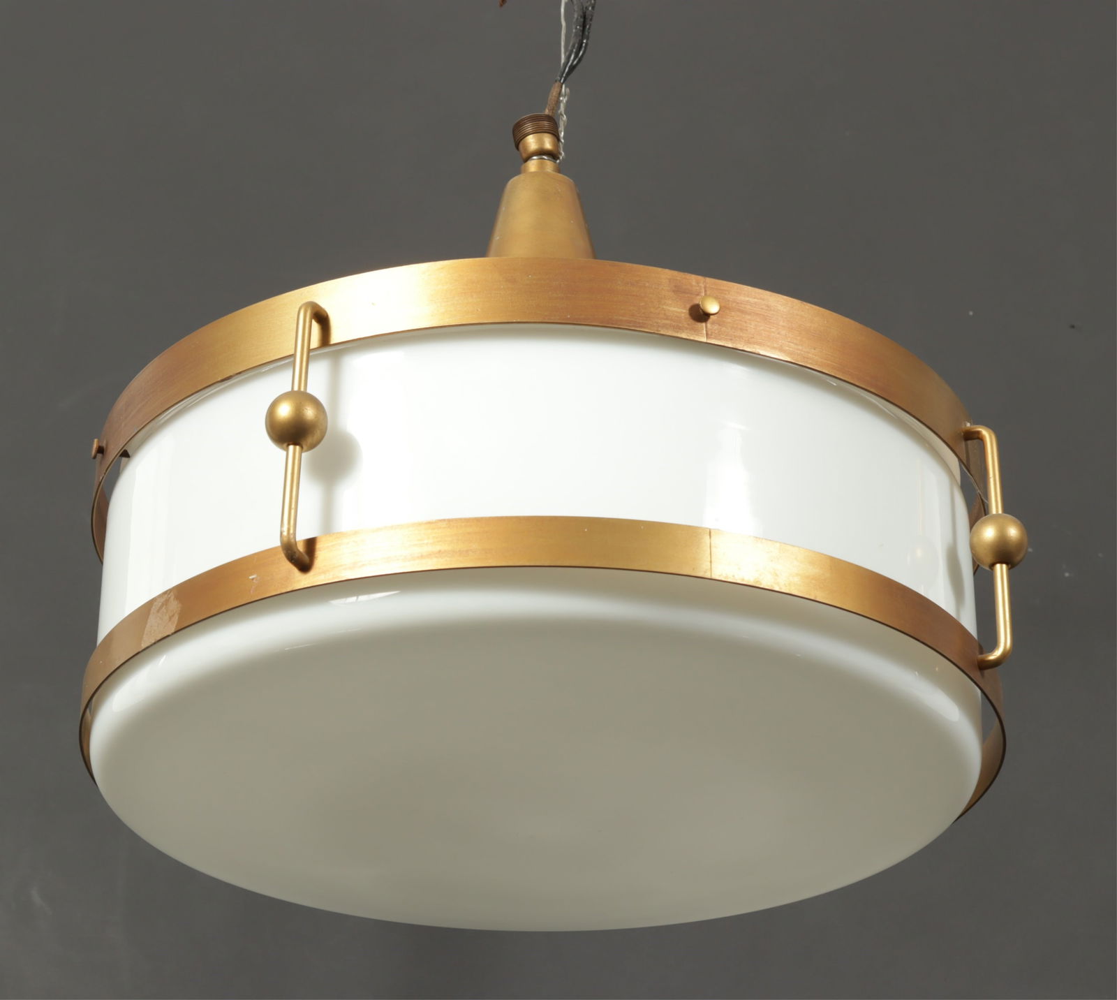 Art Moderne Metal/Glass c.1940's Ceiling Light - 3