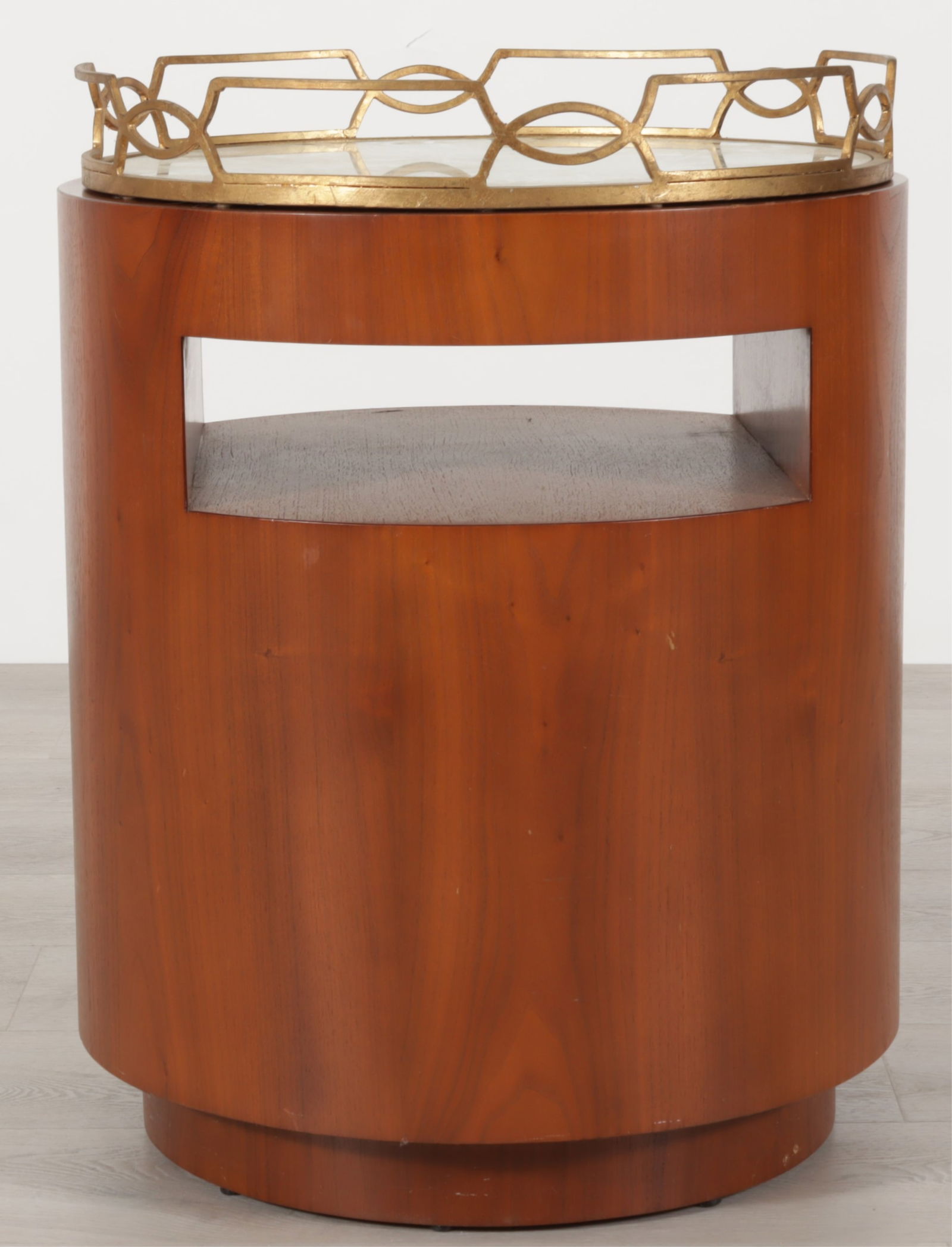 Modern Walnut Gilt Iron Tray Table - 2