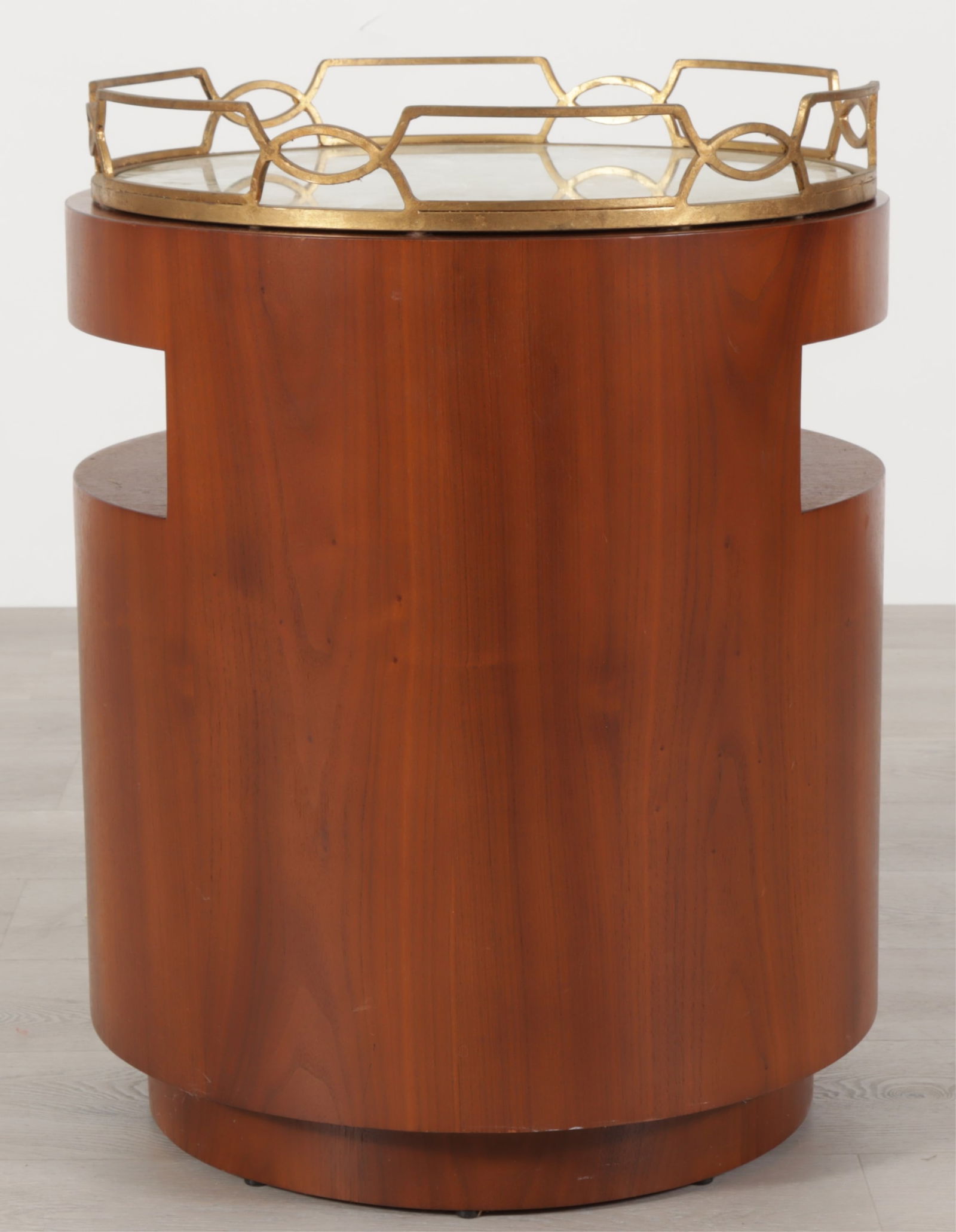 Modern Walnut Gilt Iron Tray Table - 3