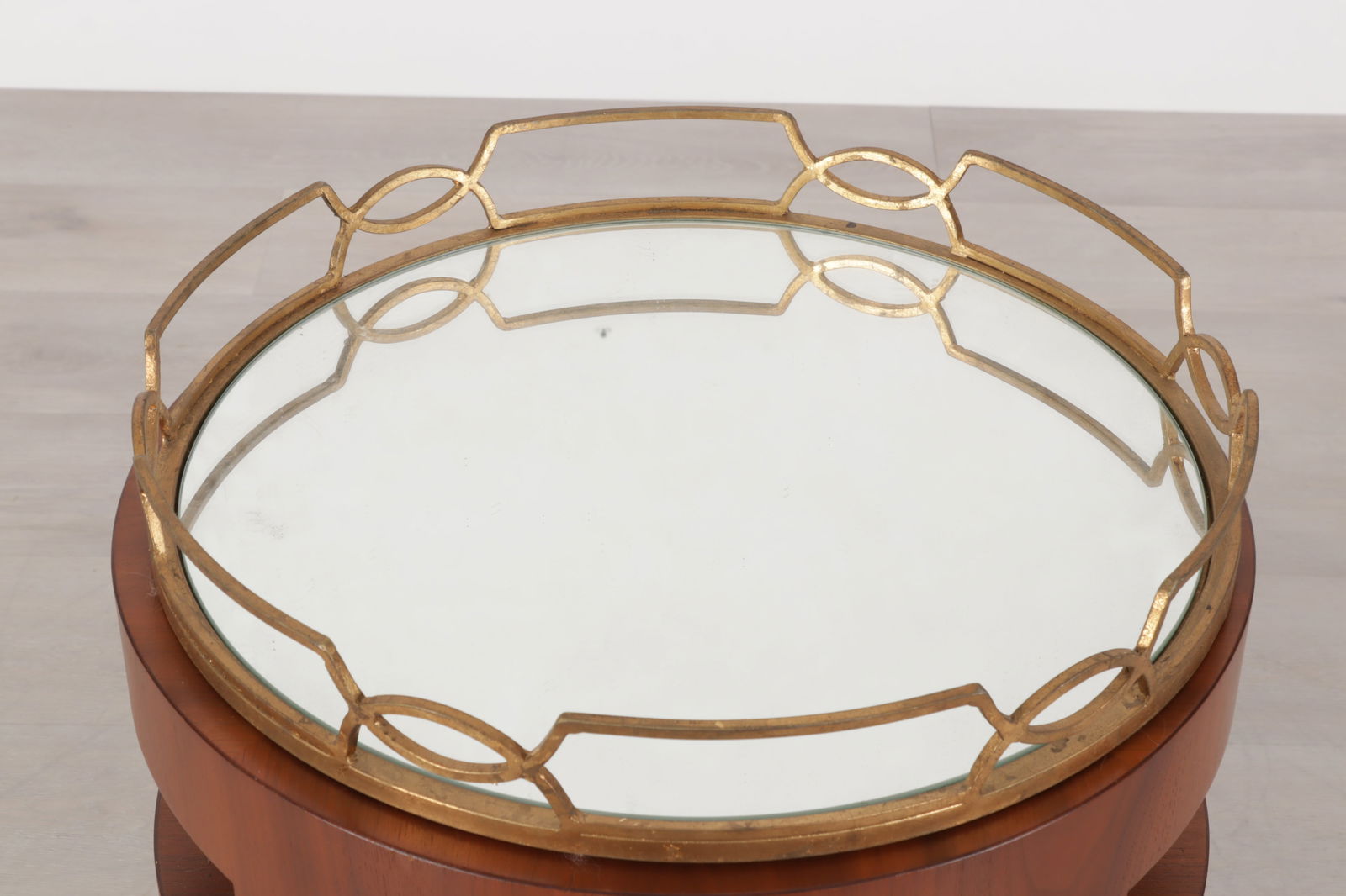 Modern Walnut Gilt Iron Tray Table - 4