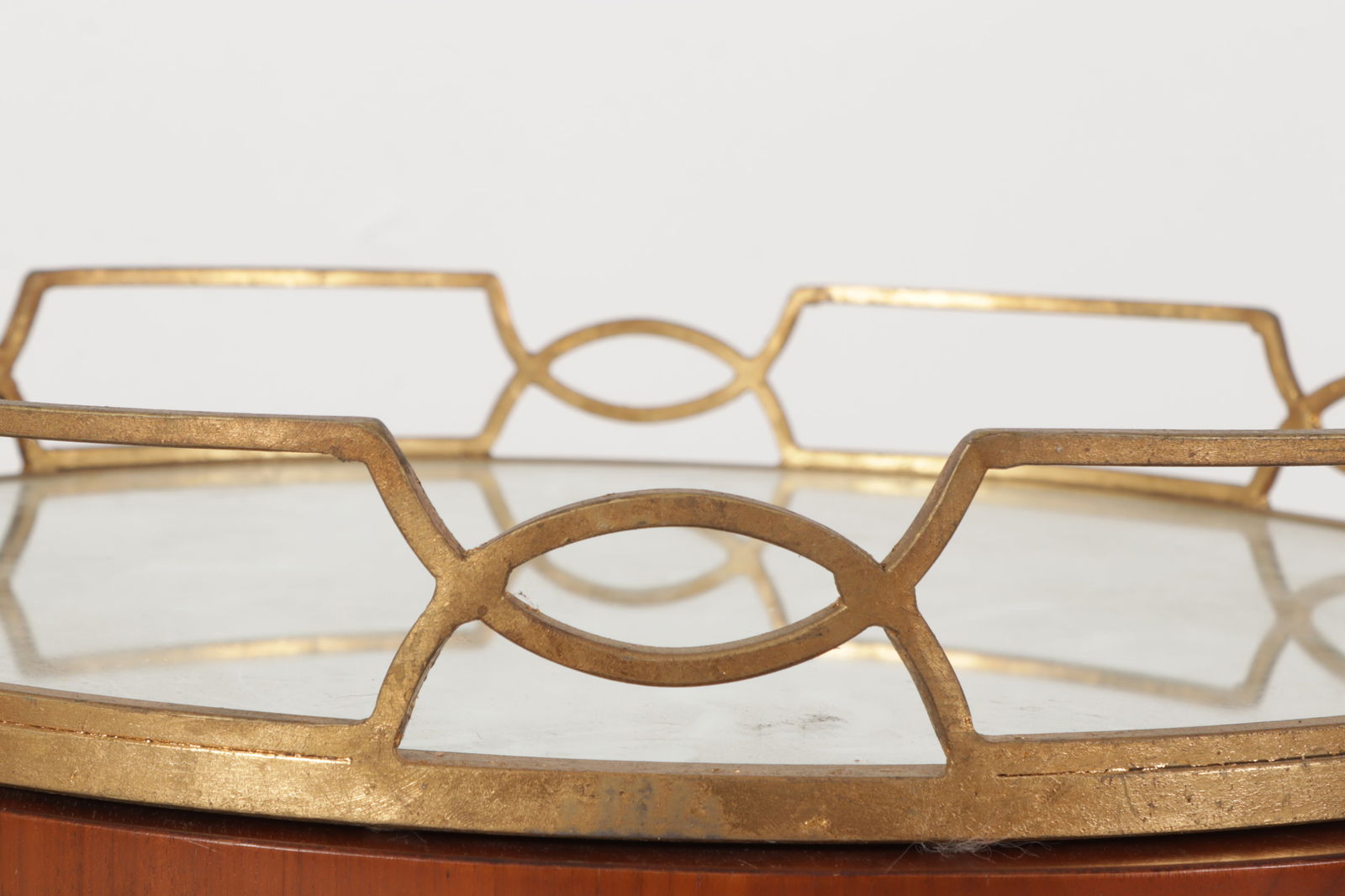 Modern Walnut Gilt Iron Tray Table - 5