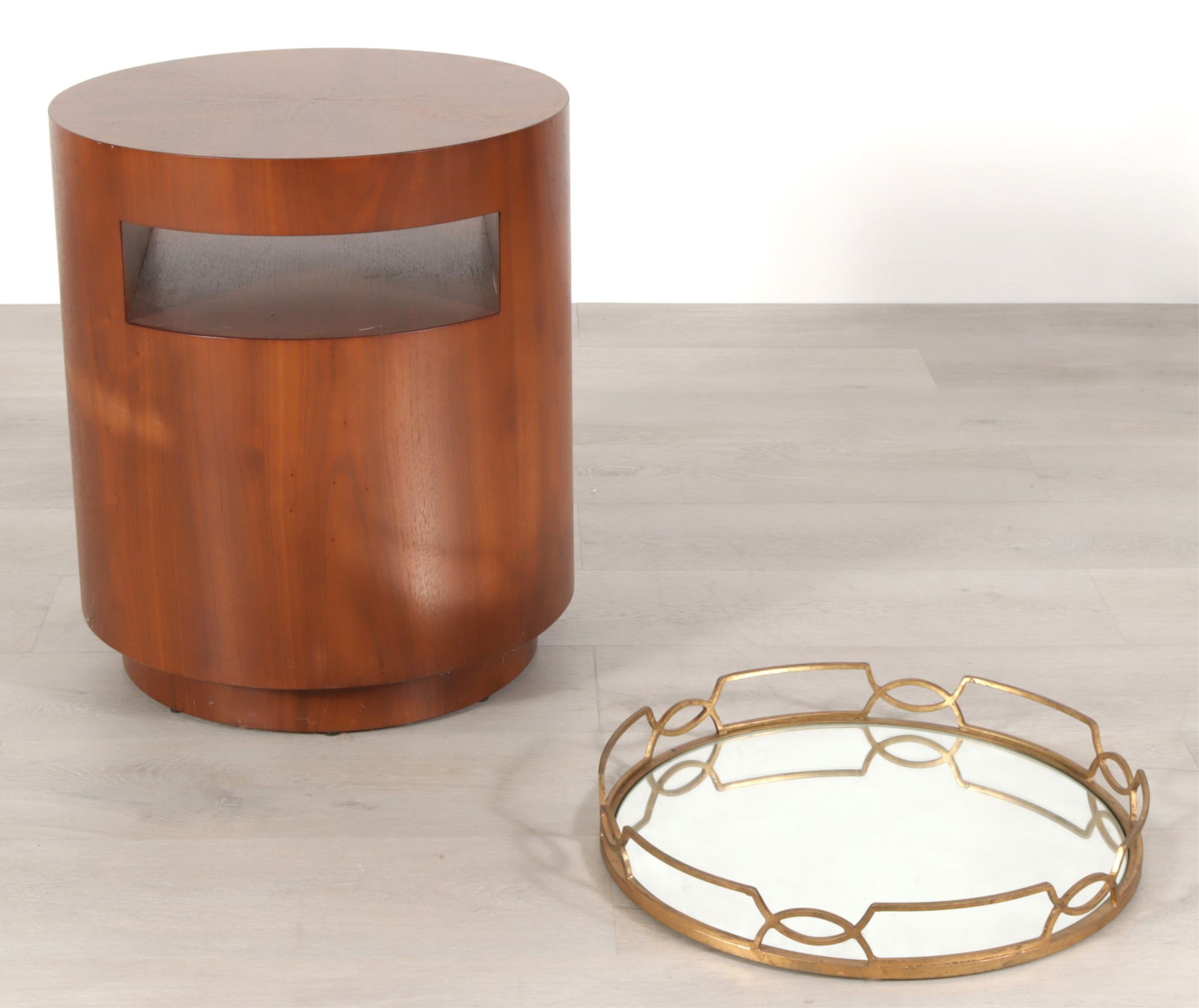 Modern Walnut Gilt Iron Tray Table - 6