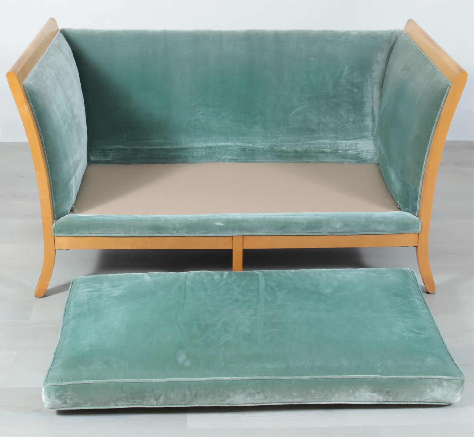 Biedermeier Style Maple Box Sofa Daybed - 4