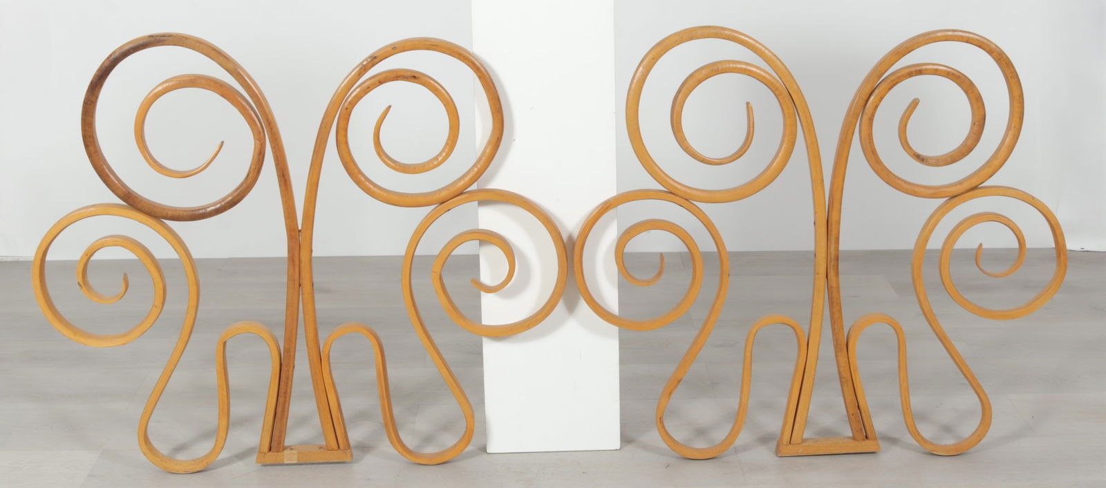 Pair of Bentwood Twin Headboards: Pair of bentwood twin headboards Dimensions: 32"H x 38"W x 1 1/2"D Property of a New York Architect and Designer