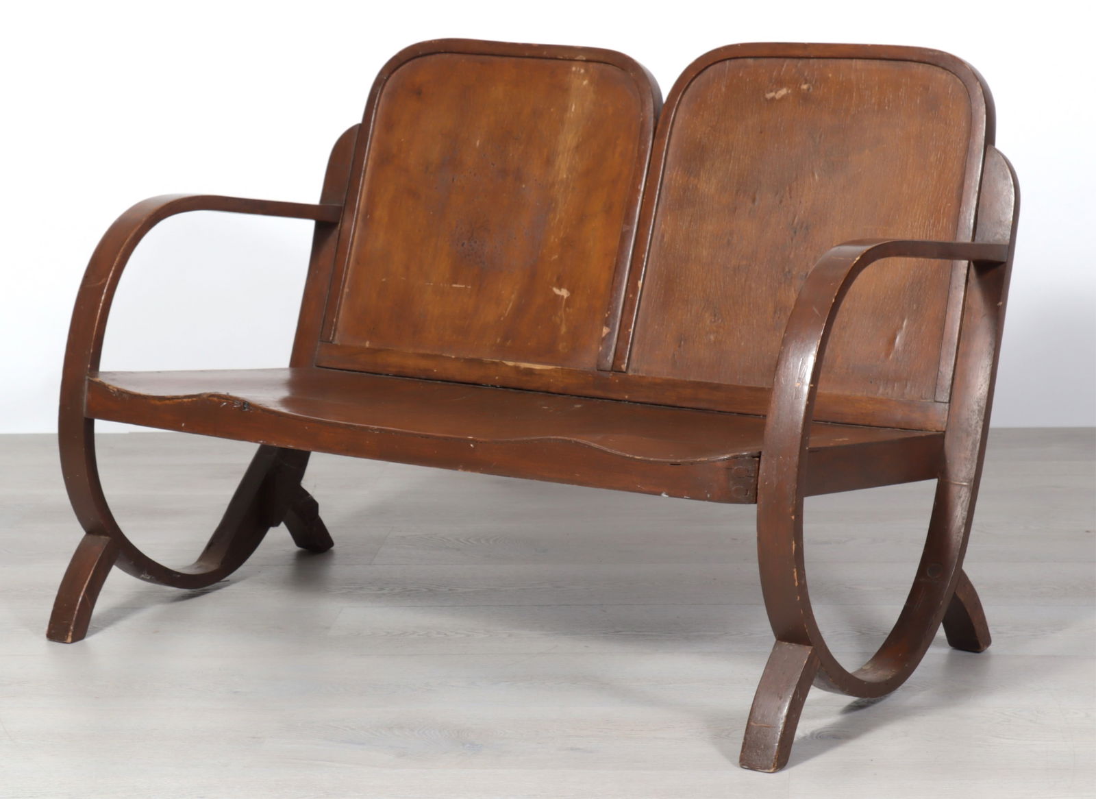 Moveis Gerdau Bentwood Loveseat: Moveis Gerdau, bentwood two seat loveseat, circa 1930 Dimensions: 29" H x 47" W x 27" D 