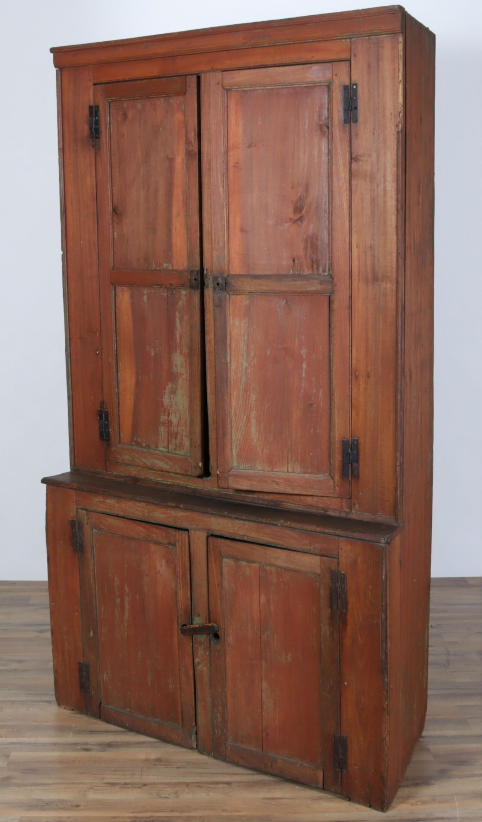 American Stained Canted Side Stepback Cupboard - 2