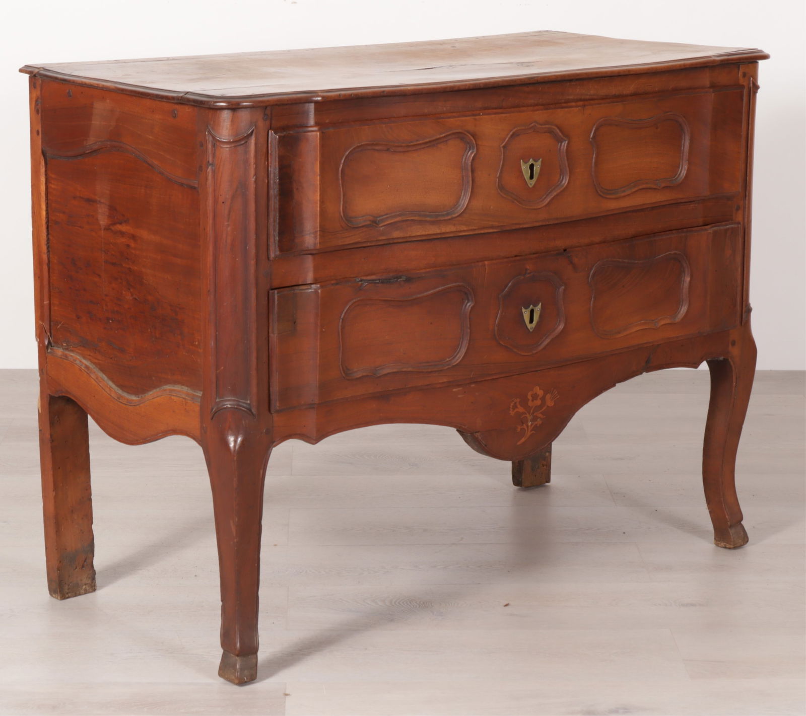 Louis XV Provincial Cherry Commode, 18th C.: Louis XV Provincial Cherry Commode, Mid 18th C. Dimensions: 34.5" H x 45.75" W x 23" D 