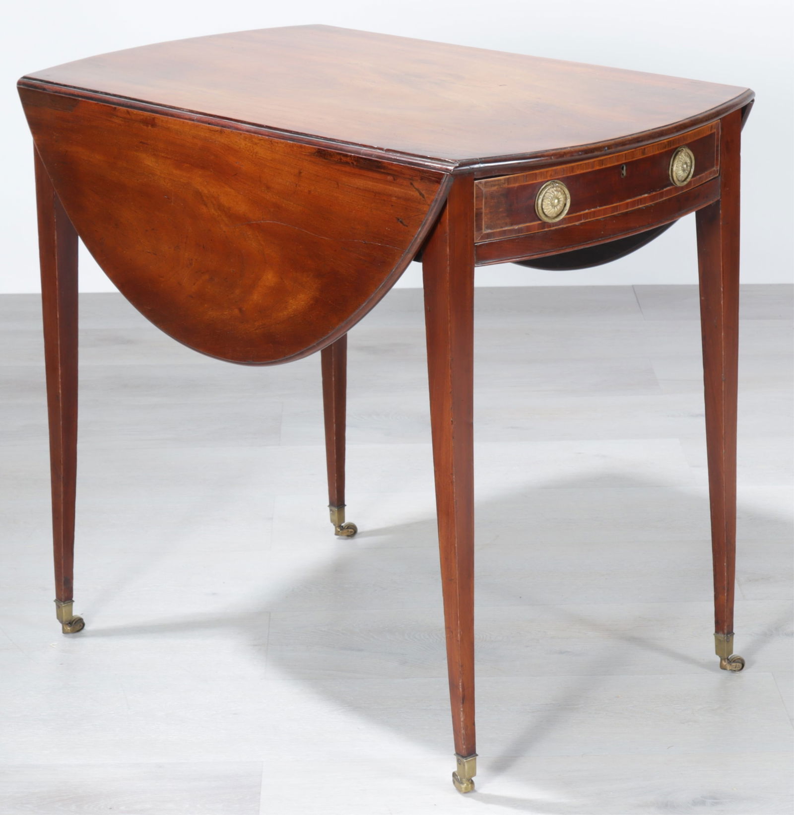 George III Inlaid Mahogany Pembroke Table, 18th C.: George III Inlaid Mahogany Pembroke Table, 18th C. Dimensions: 28.5" H x 20" W x 31.75" D 