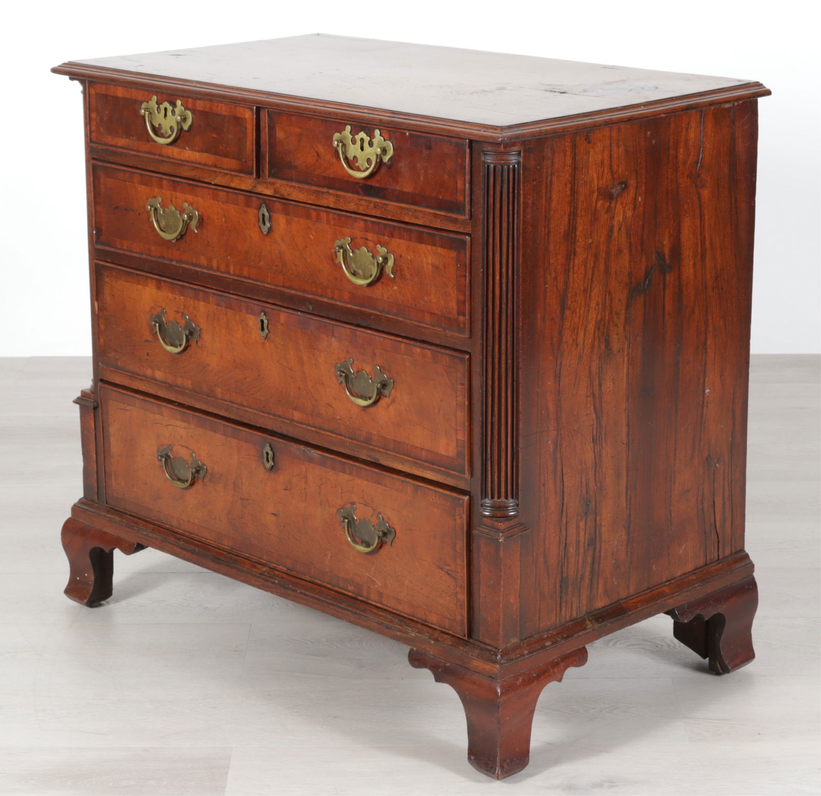 George II Inlaid Walnut Chest of Drawers, 18th C. (1 of 11)