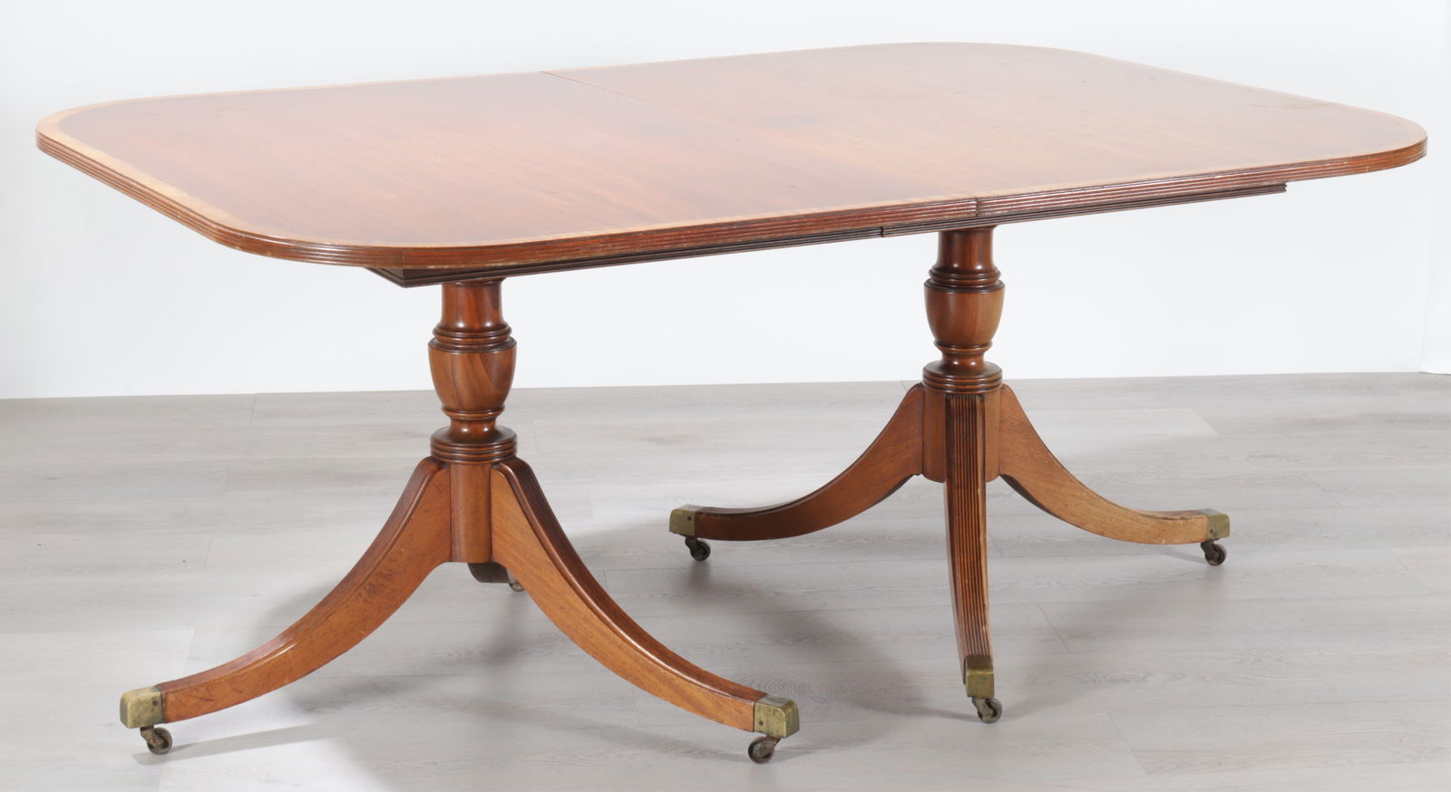 George III Inlaid Mahogany 2-Pedestal Dining Table (1 of 11)