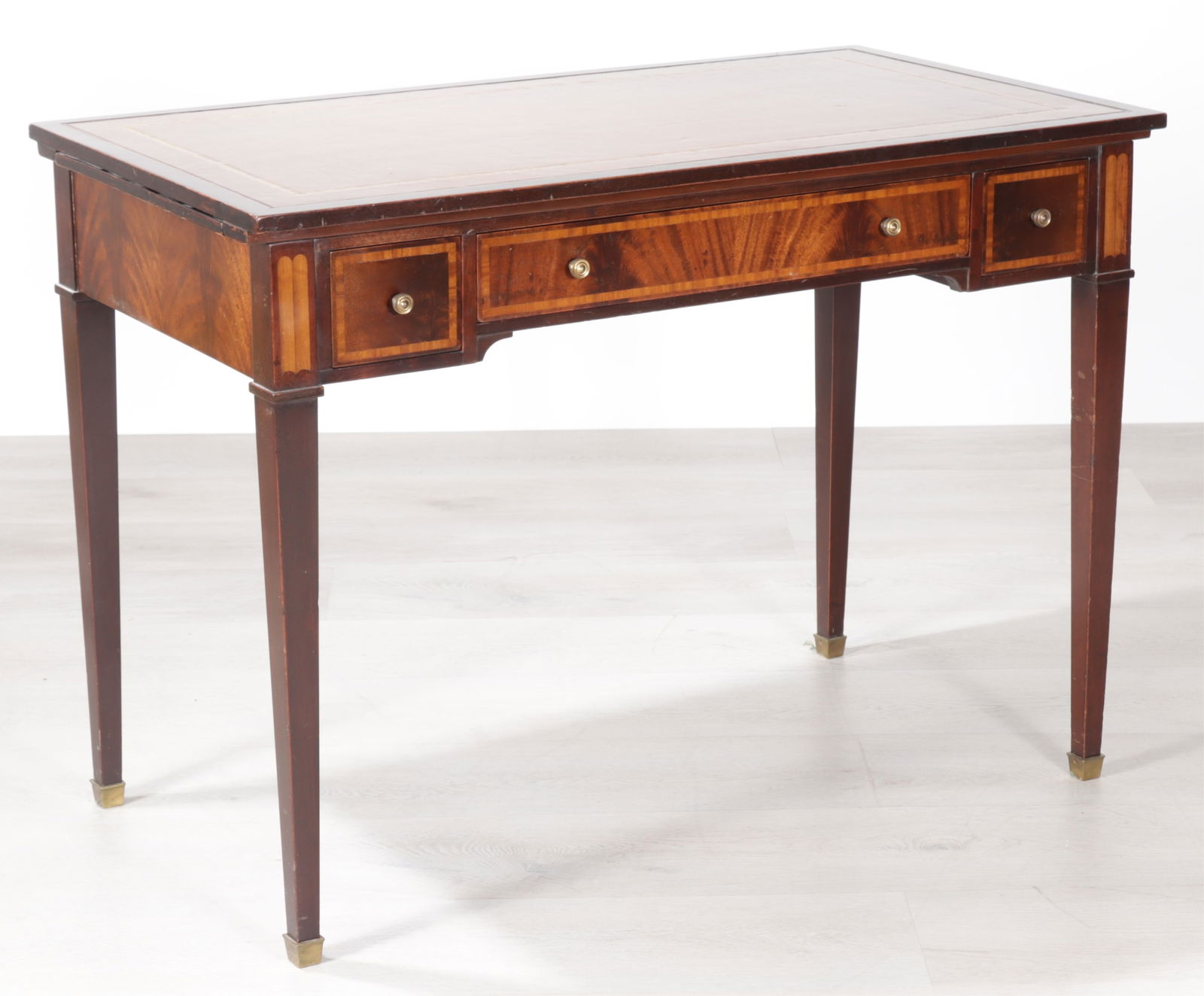 George III Style Inlaid Mahogany Desk (1 of 6)