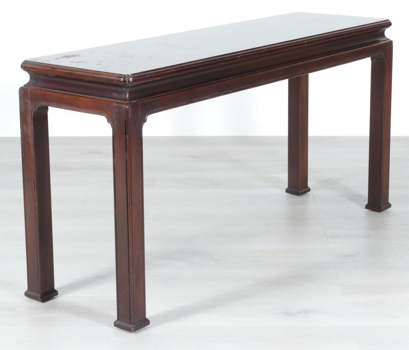 Chinese Style Elm Inlaid Mahogany Altar Table: Chinese Style Elm Inlaid Mahogany Altar Table Dimensions: 27.5" H x 54" W x 16" D 