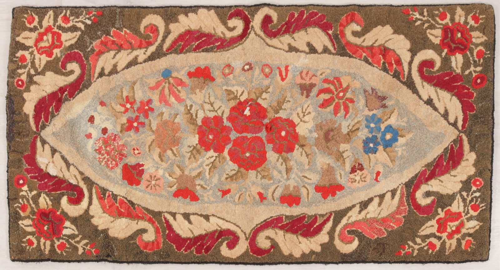 4 Floral Patterned Hook Rugs - 8