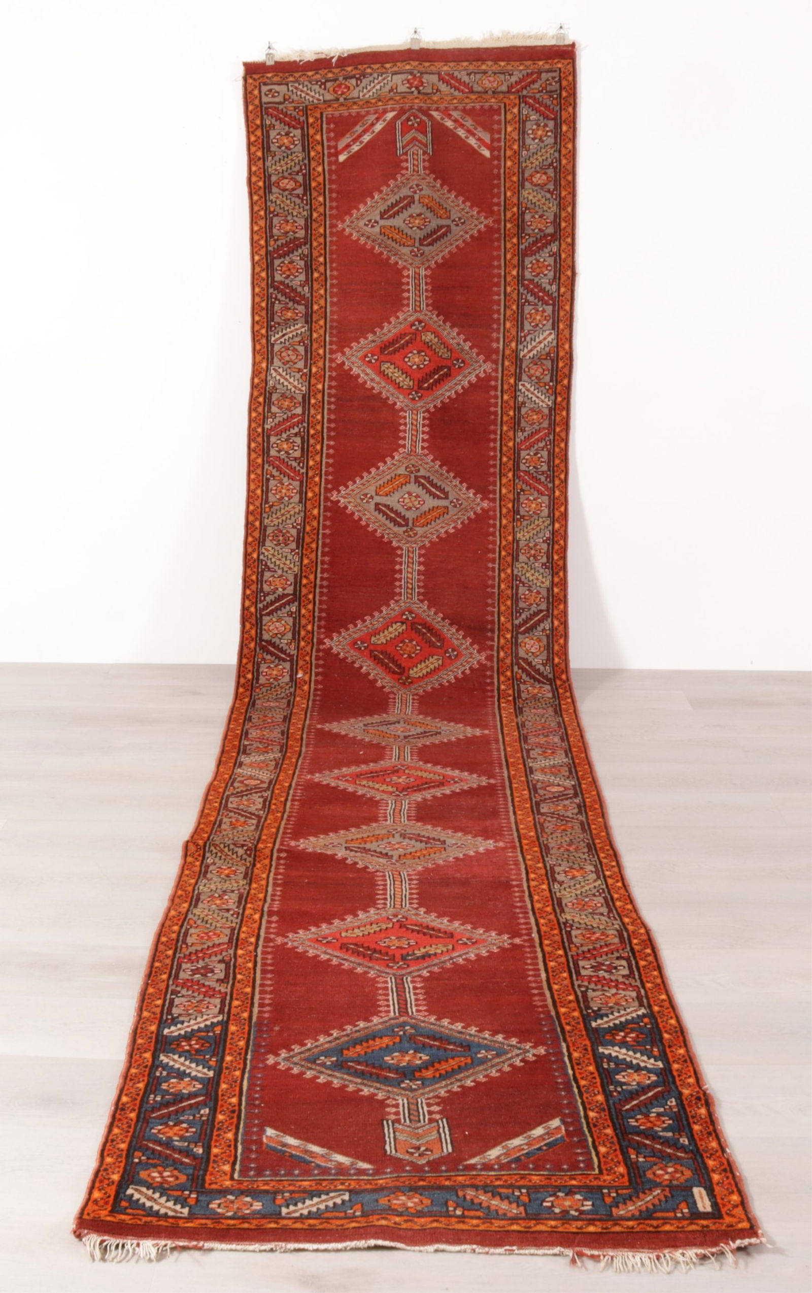 Caucasian Kazak Runner Rug 3-2 X 14-7 (1 of 8)
