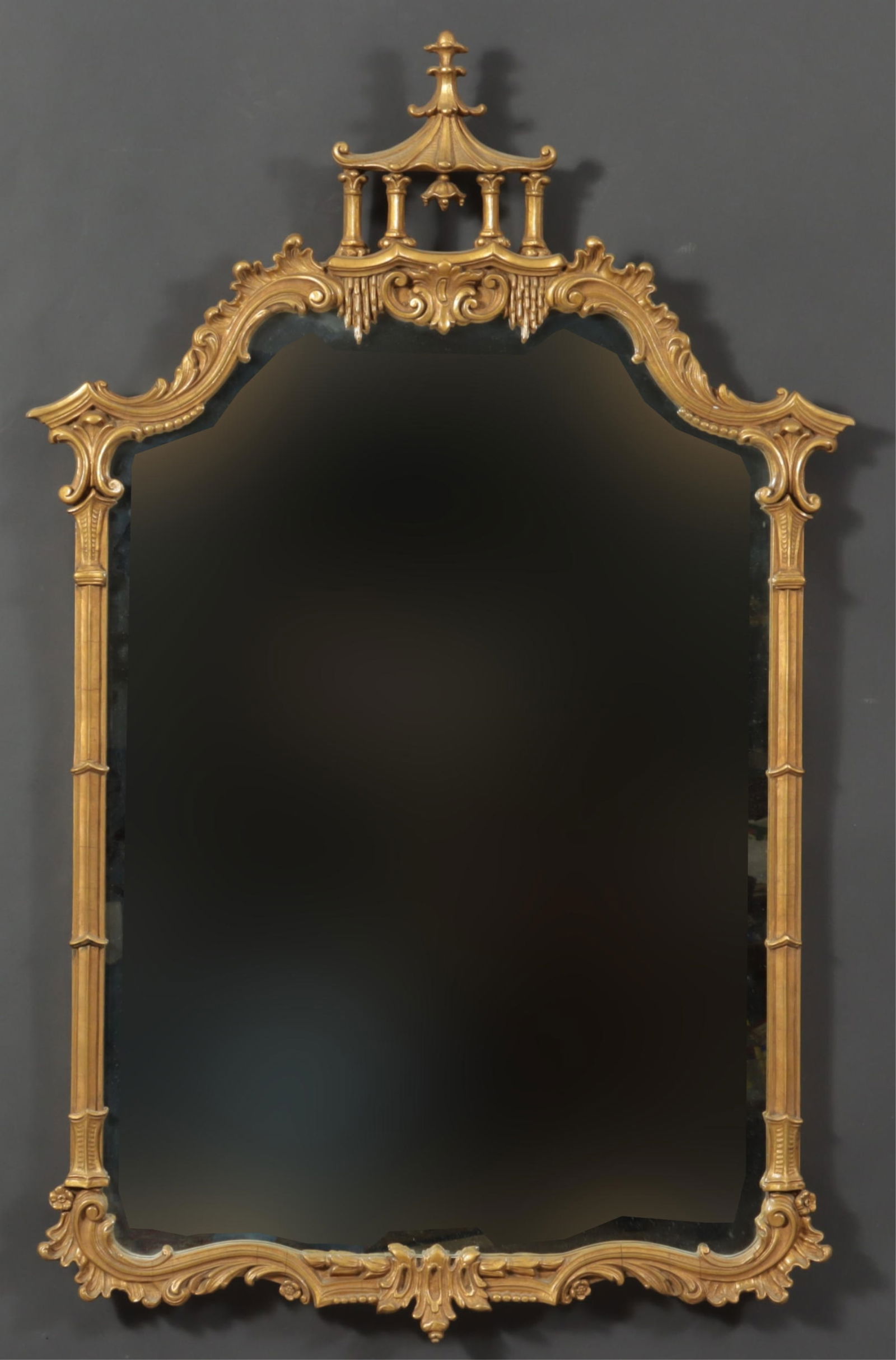 Chinese Chippendale Gilt Composition Mirror (1 of 5)