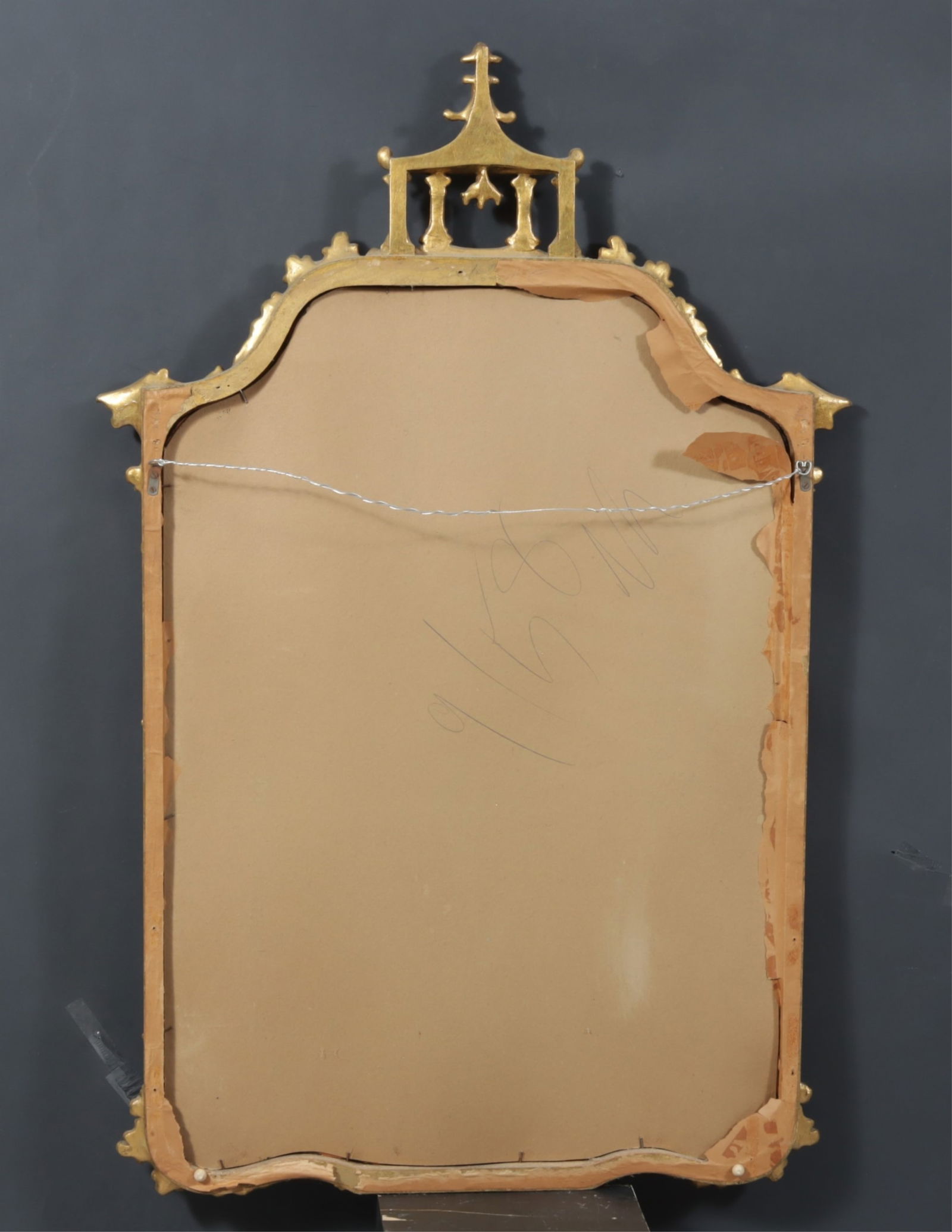 Chinese Chippendale Gilt Composition Mirror - 5