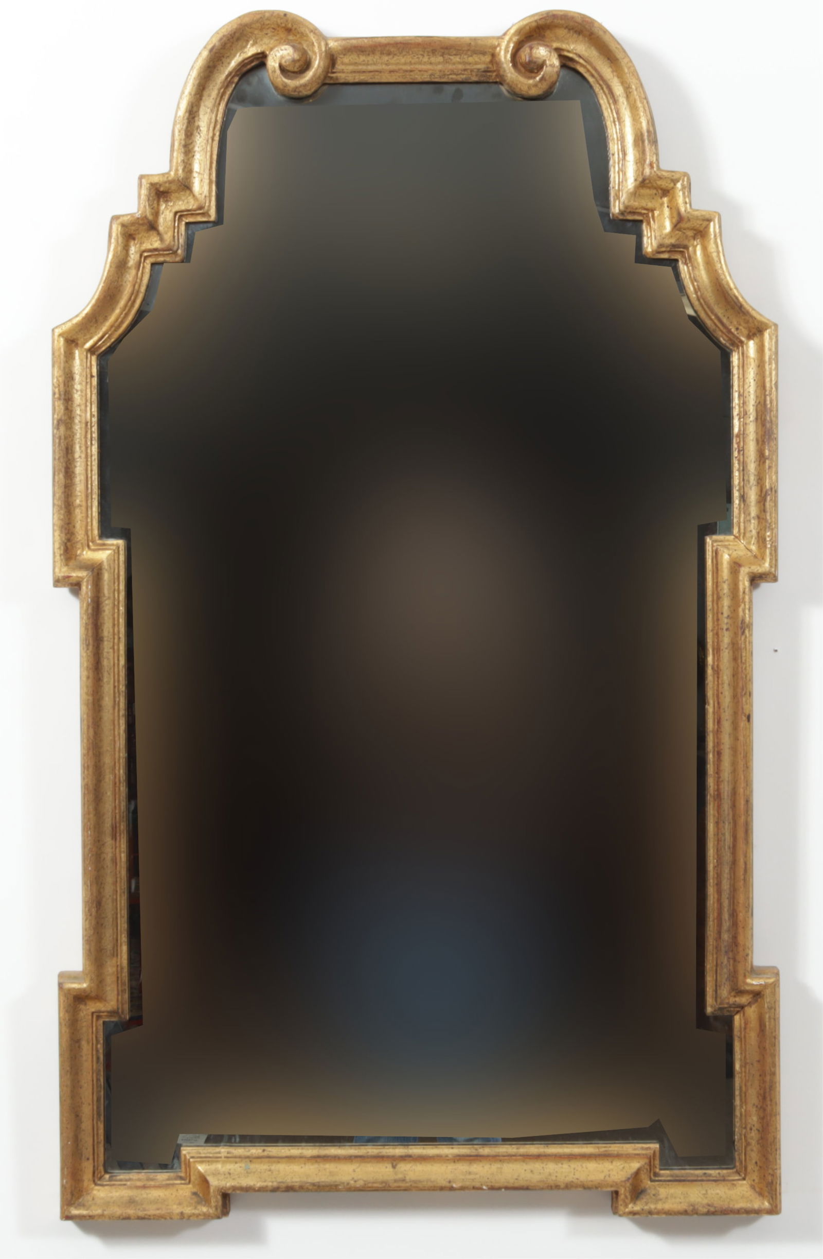 La Barge Baroque Style Giltwood Mirror: La Barge Baroque Style Giltwood Mirror Dimensions: 41" H x 24.75" W 