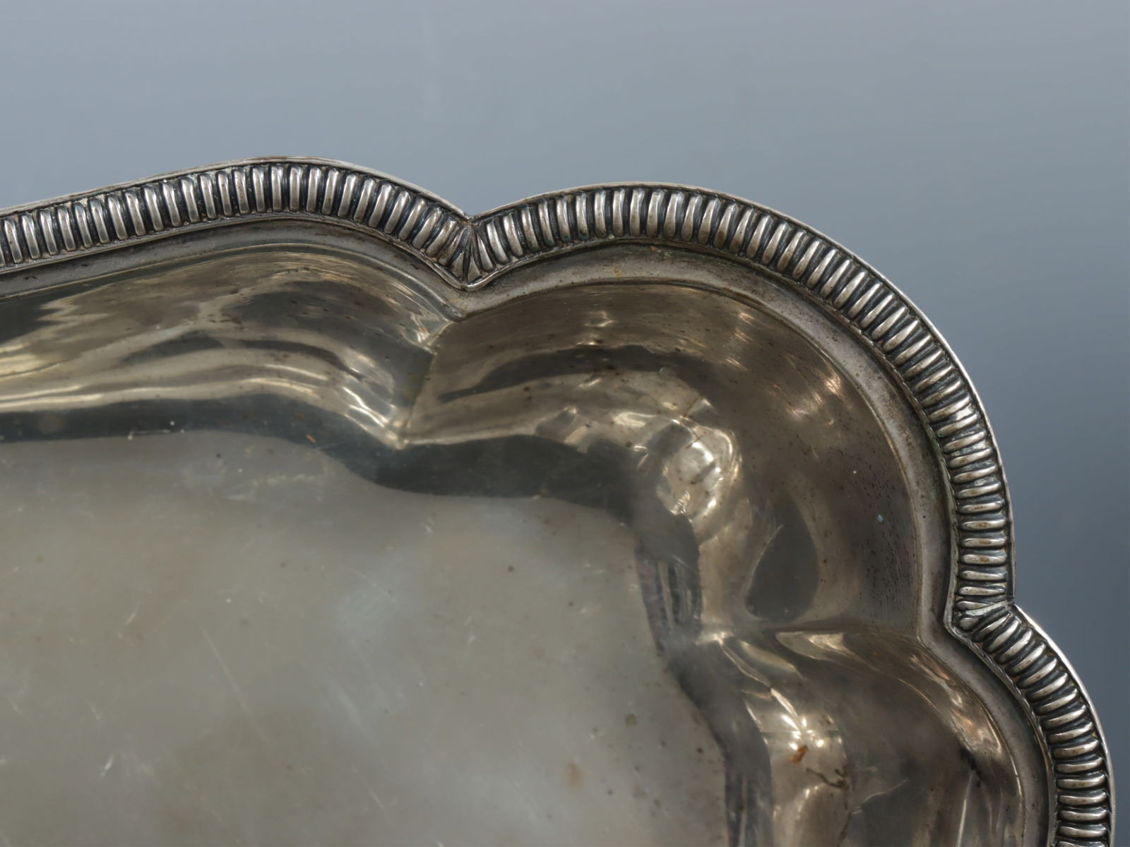 Large .800 Silver Serving Dish - 2