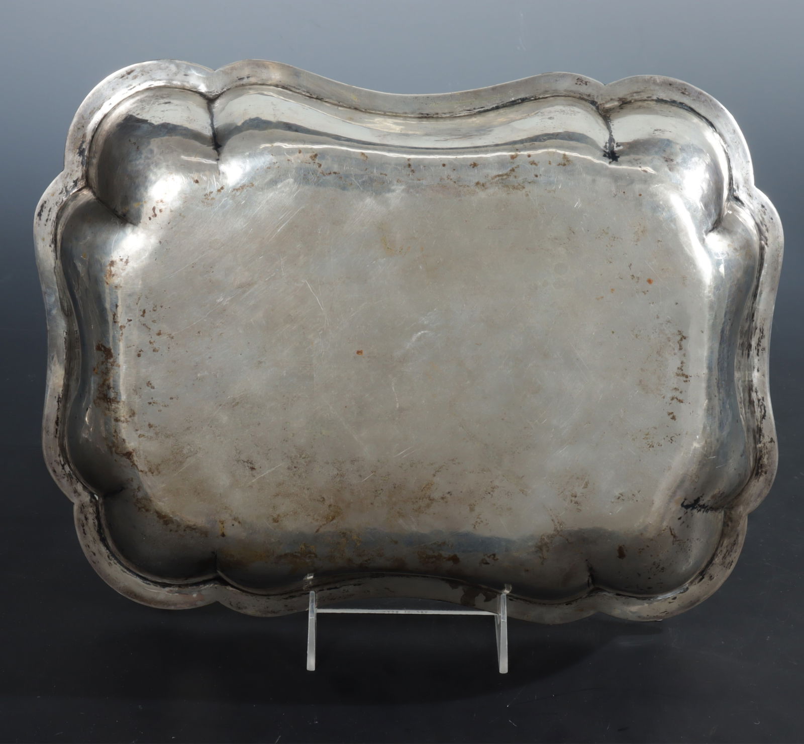 Large .800 Silver Serving Dish - 4