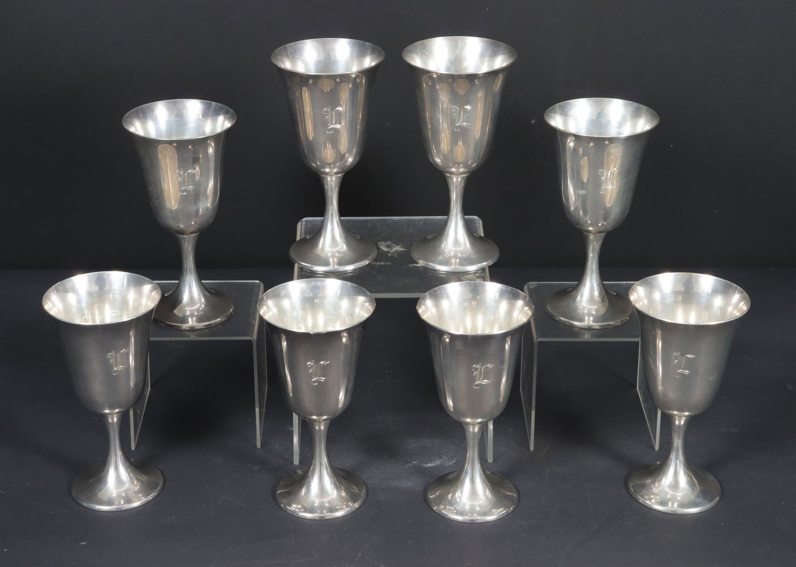 8 Gorham Sterling Silver Water Goblets (1 of 6)