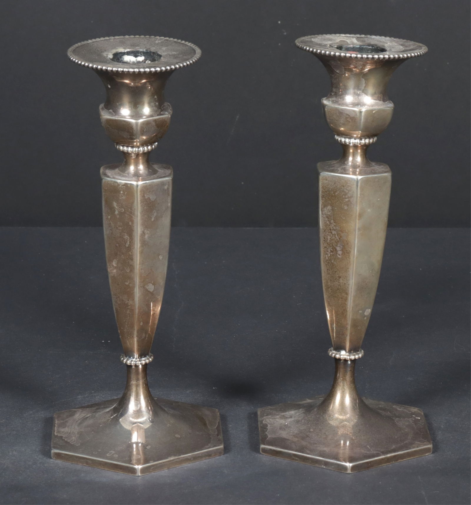 Pair of Modern Sterling Silver Candlesticks (1 of 6)